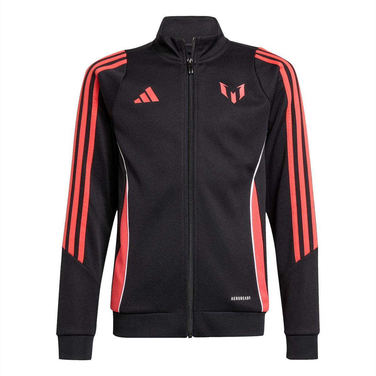 adidas Messi Three Stripes Full Zipper Ribbed Cuff Track Jacket