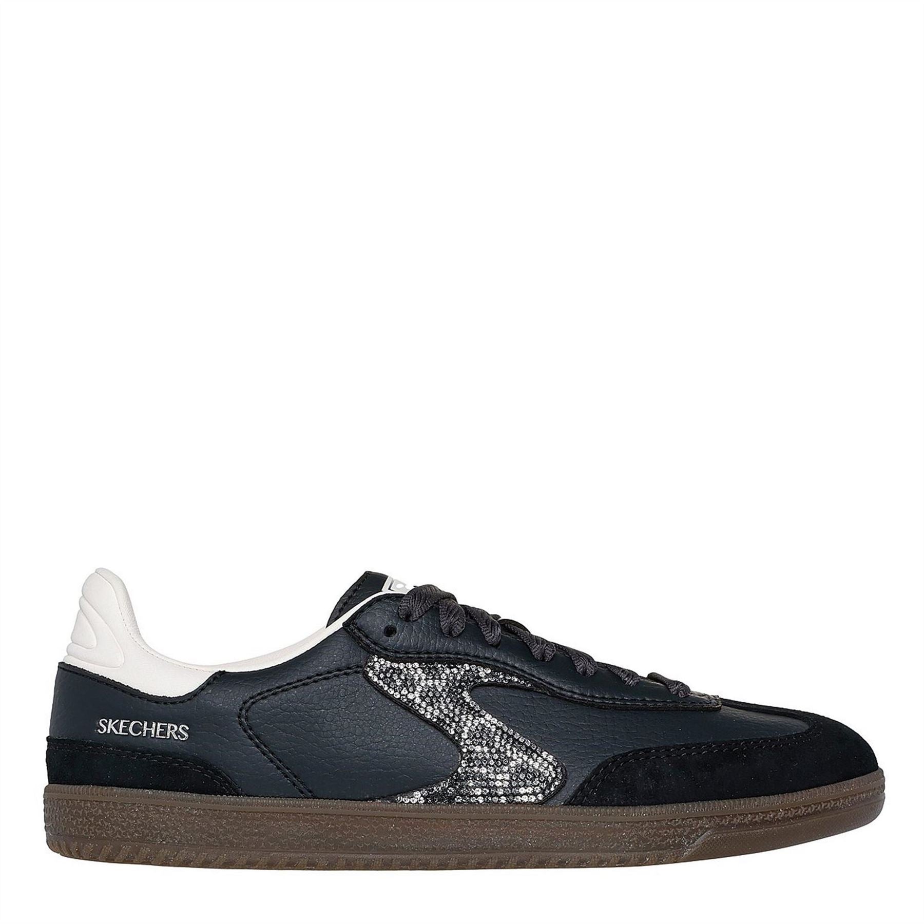 Skechers  And  Suede Overlay Rhinest Low Top Trainers Womens