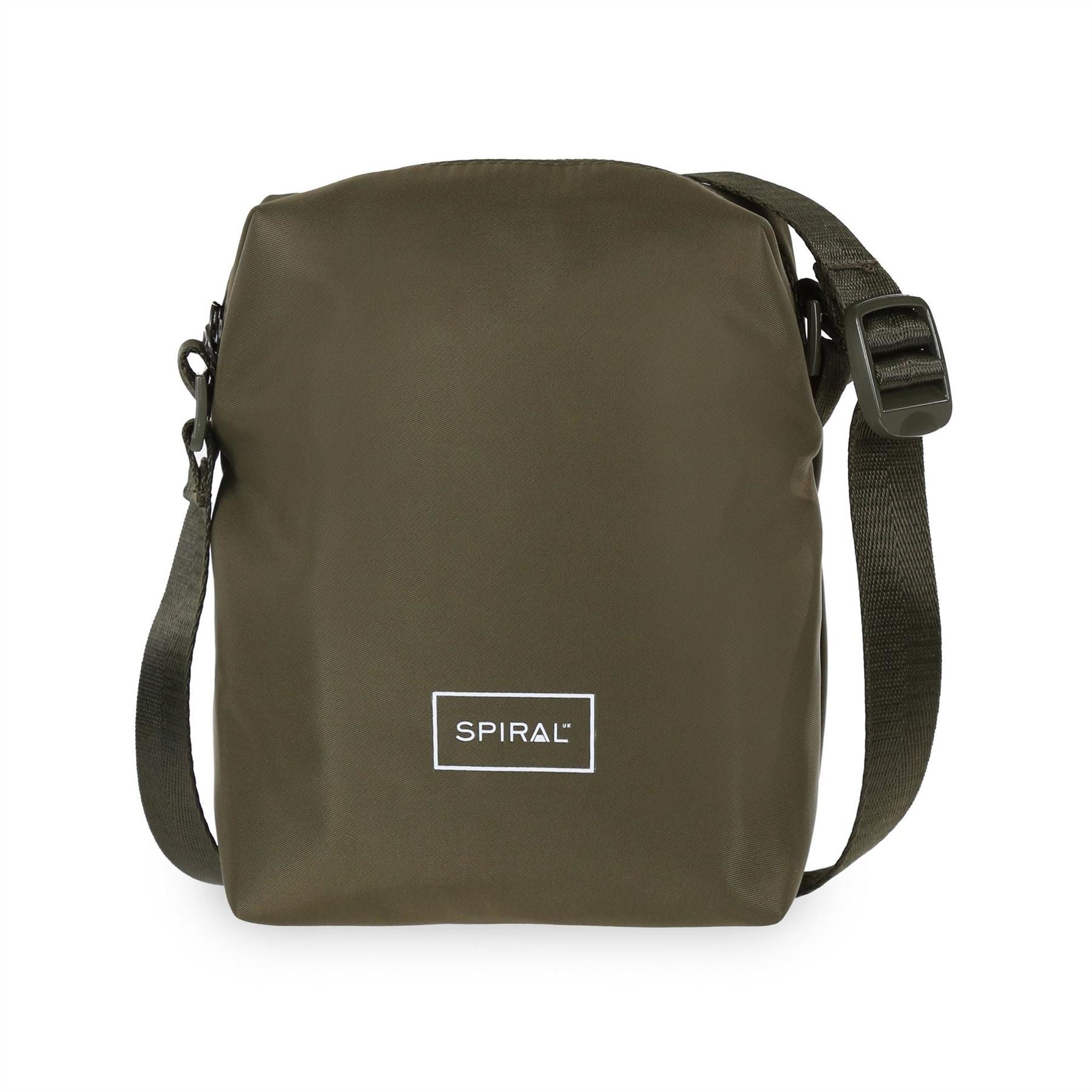 Spiral Rectangle Cross Body Bag with Black Hardware