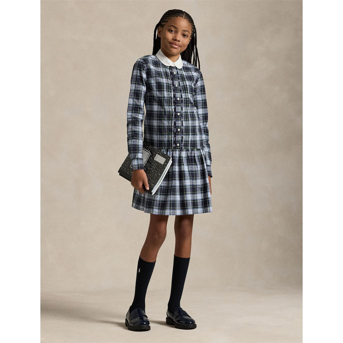 Polo Ralph Lauren Check Collared Neck Mini Dress