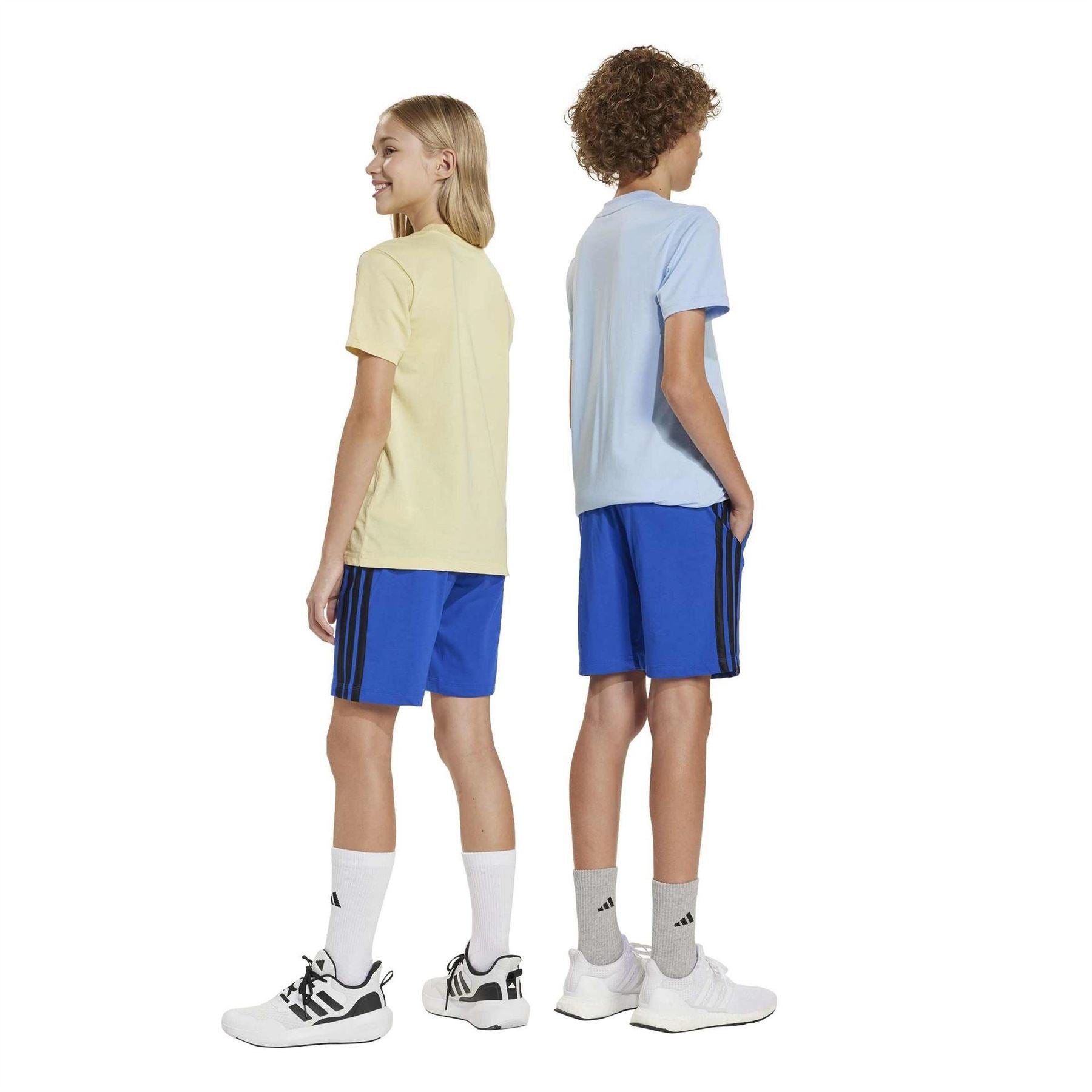 adidas Essentials 3 Stripe Jersey Short Juniors
