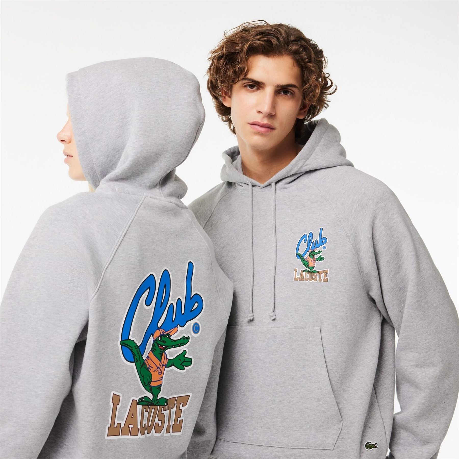 Lacoste Embroidered Crocodile Print Raglan Sleeve Hooded Sweatshirt