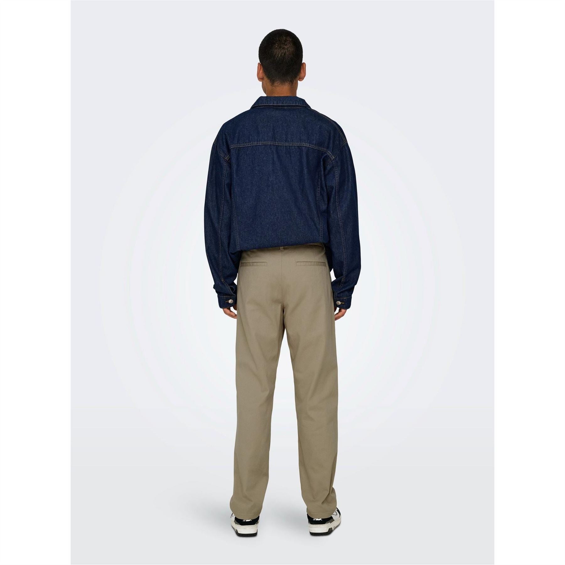 Only Solid Patterned Straight Leg Trousers