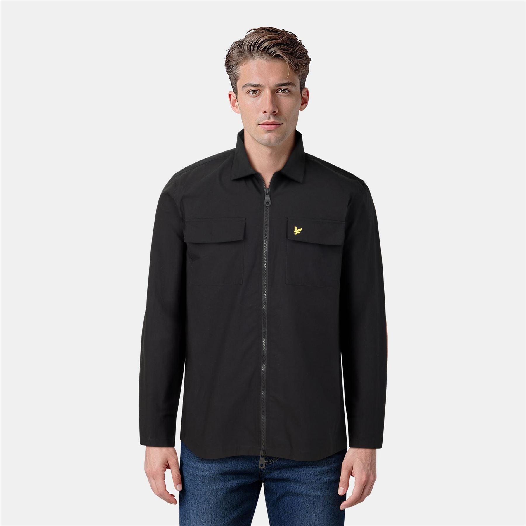Lyle and Scott Cotton Long Sleeve Zip Overshirt