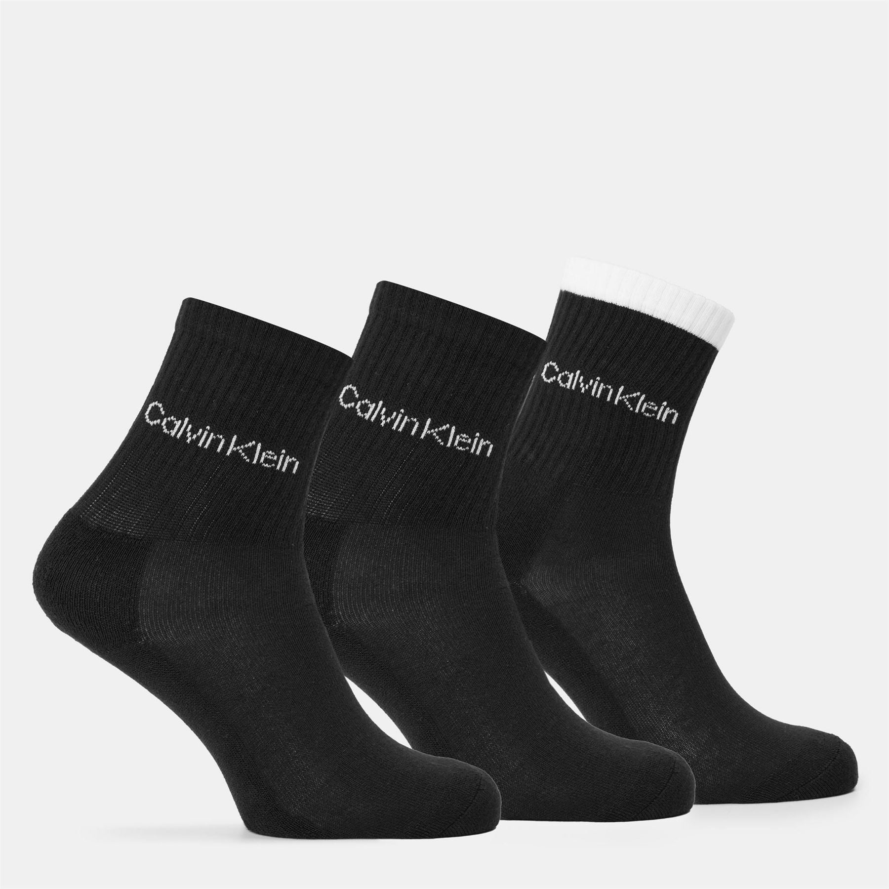 Calvin Klein Womens Logo Crew Socks 3 Pack