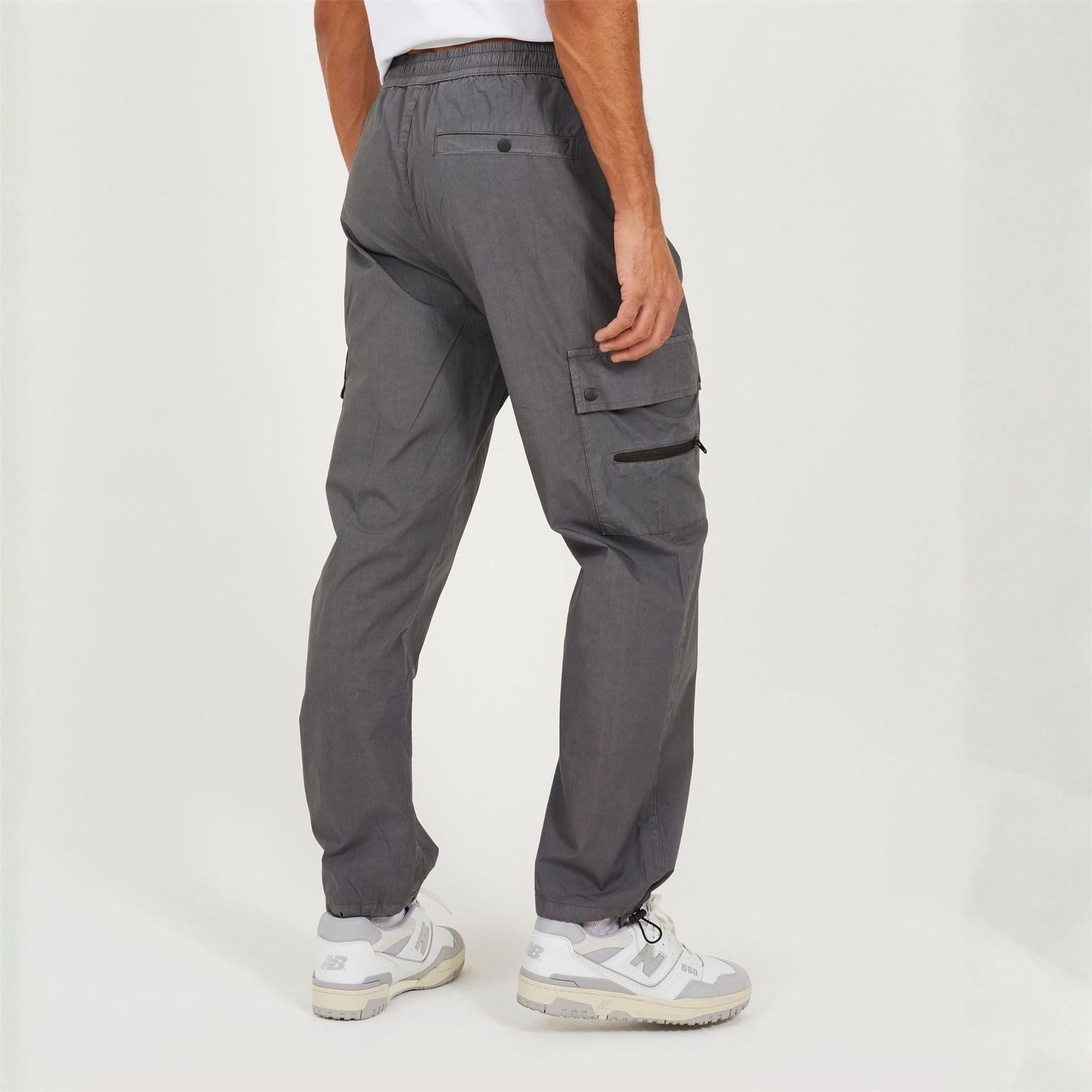 Brave Soul Loose Fit Cotton Poplin Cargo Trousers