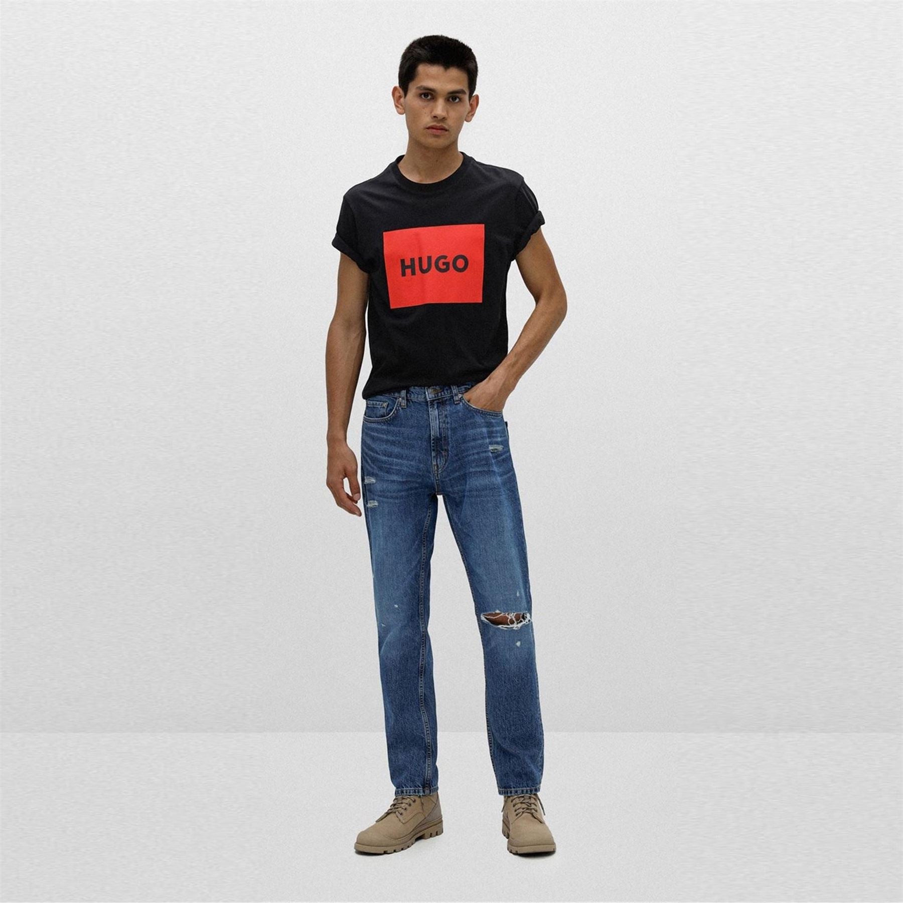 Hugo Distressed Slim Fit Jeans