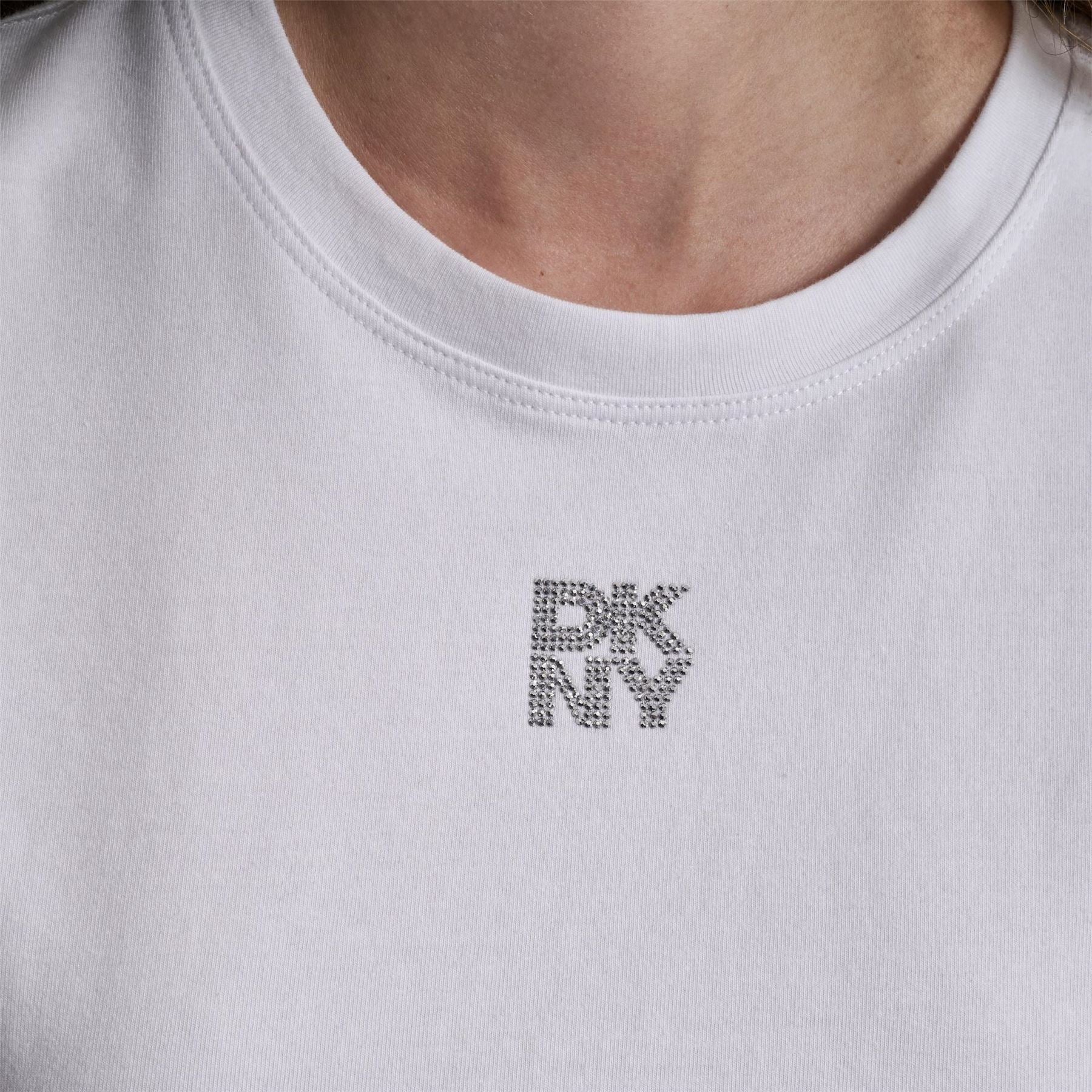 DKNY Jeans Rhinestone Logo Baby Tee