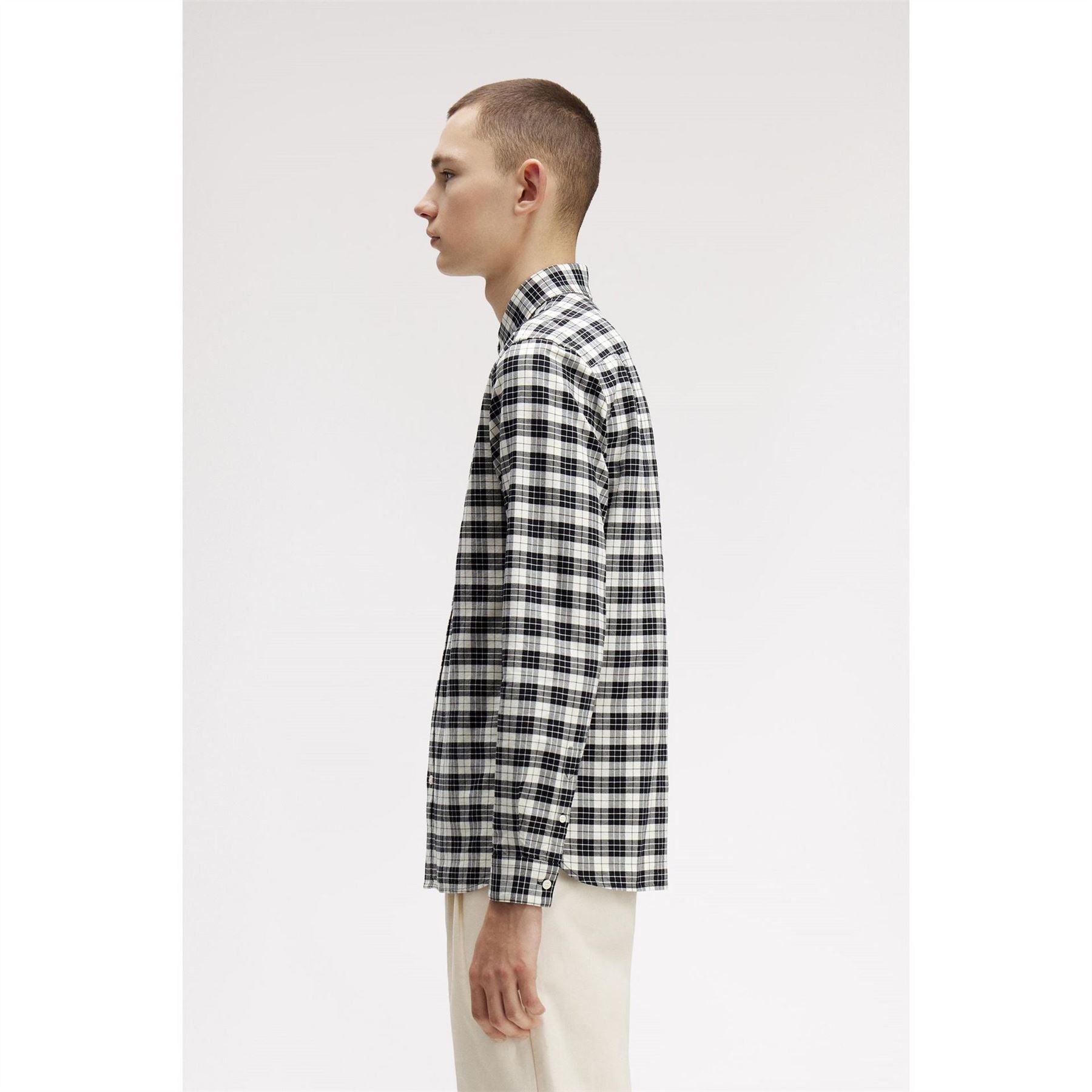 Fred Perry Tartan Long Sleeve Oxford Shirt