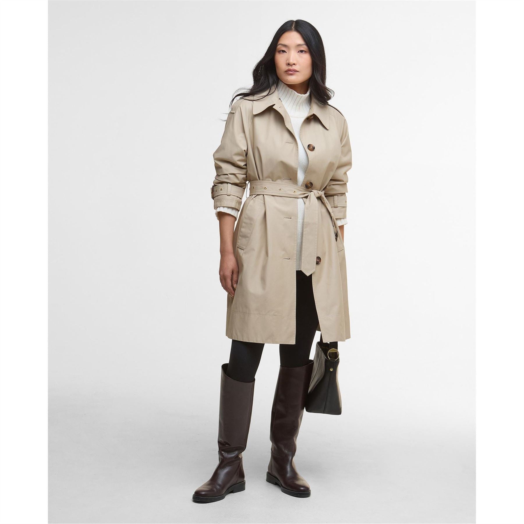 Barbour Maia Showerproof Cotton Long Sleeve Trench Coat