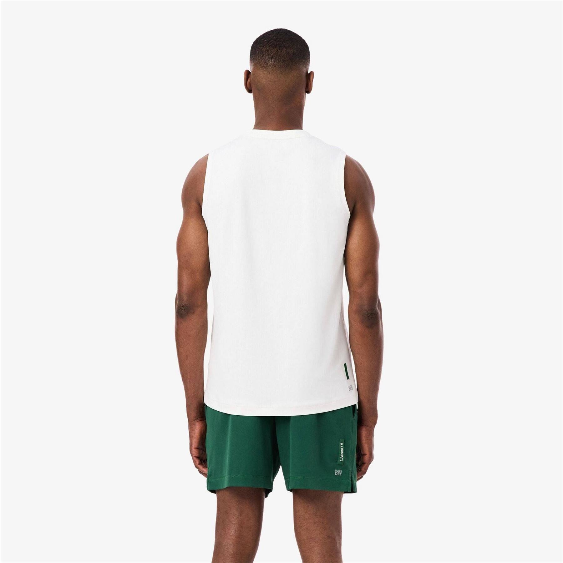 Lacoste Crocodile Print Crew Neck Sleeveless Tank