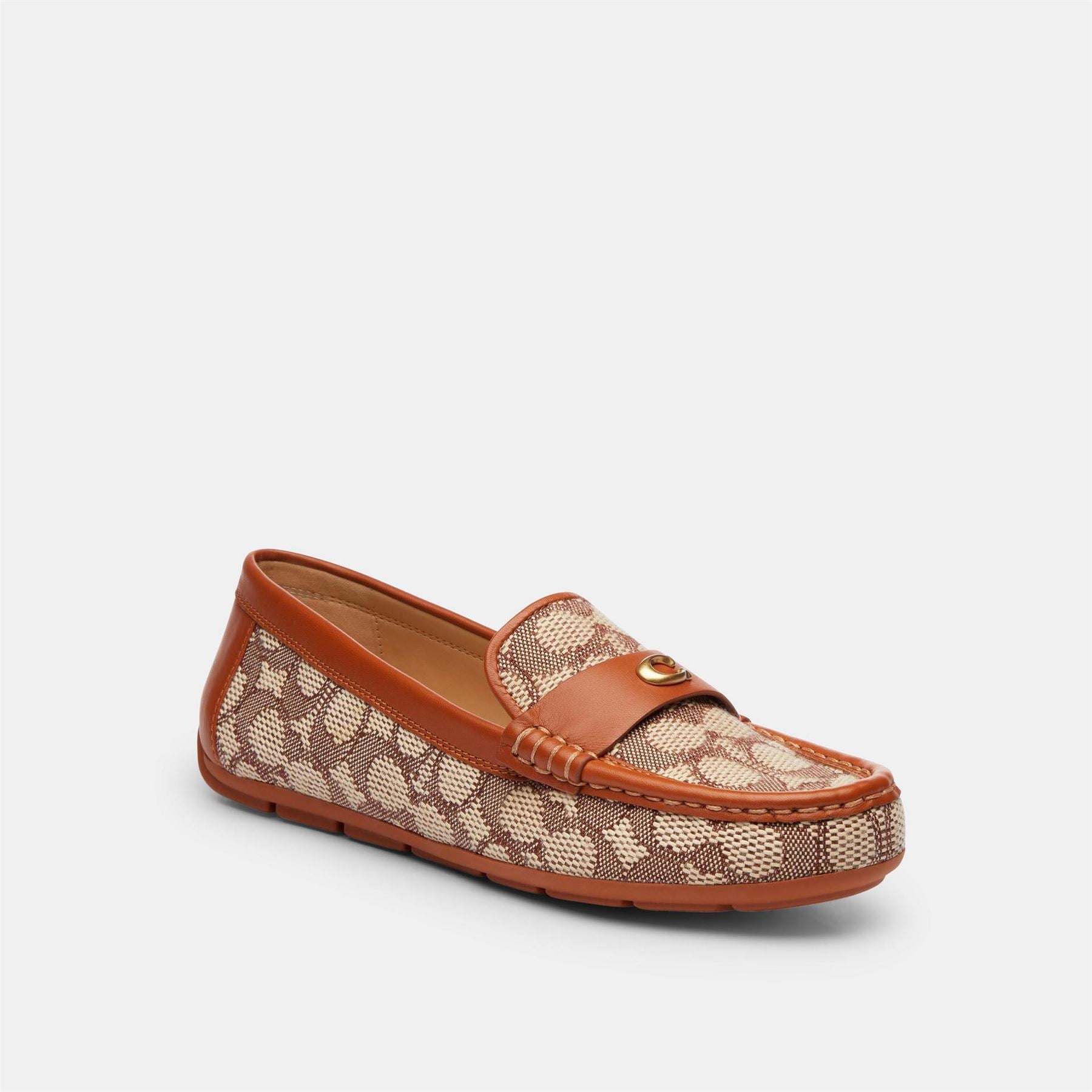 Coach C Driver Round Toe Penny Loafers