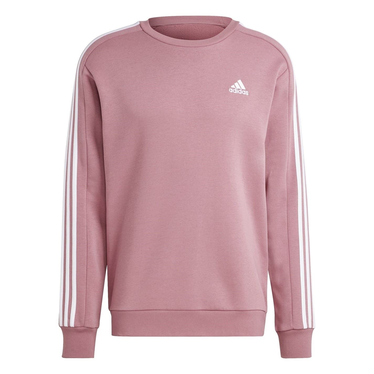 adidas Mens Essentials Crew 3 Stripes Pullover Sweatshirt