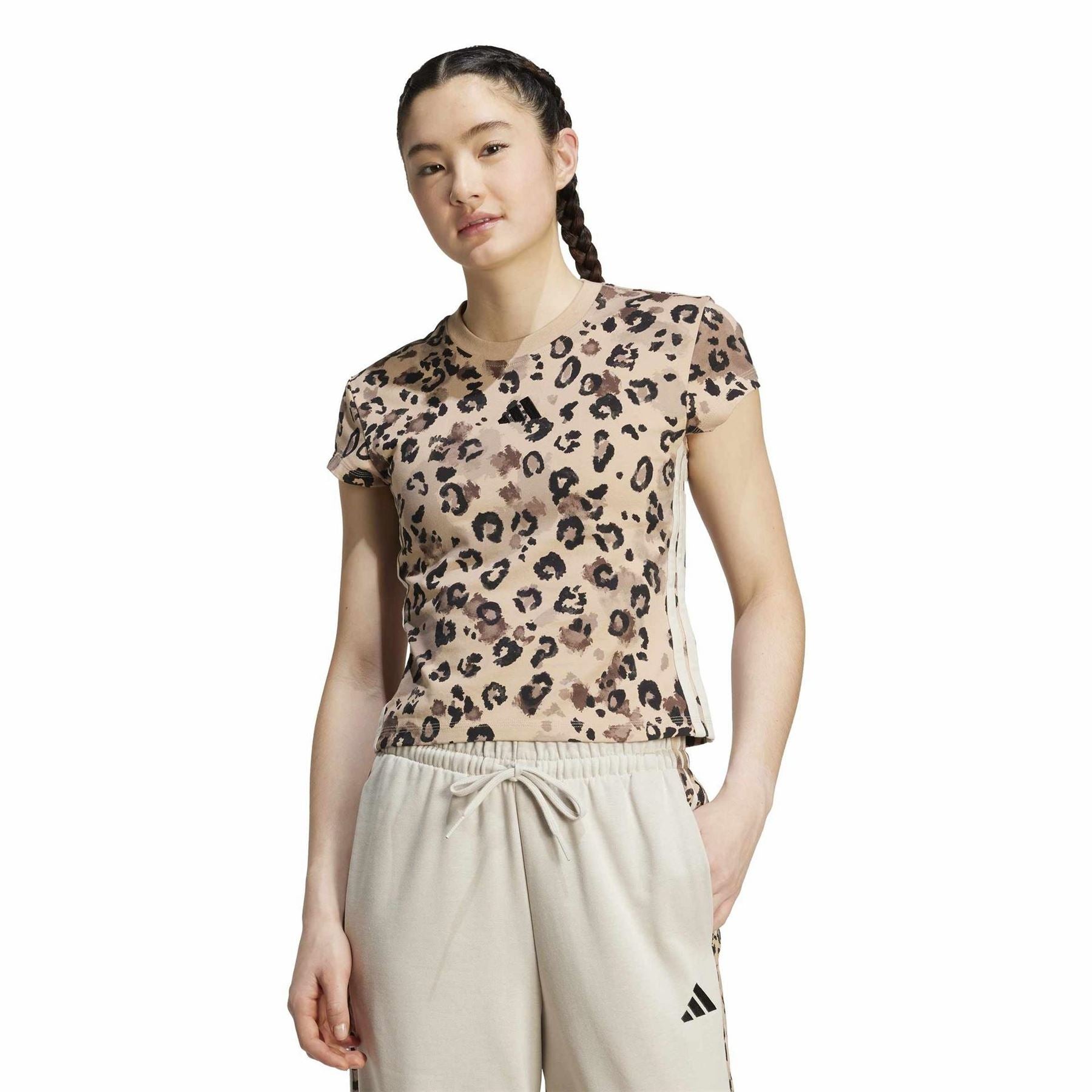 adidas All Over Print Crew Neck Short Sleeve Jersey T-Shirt