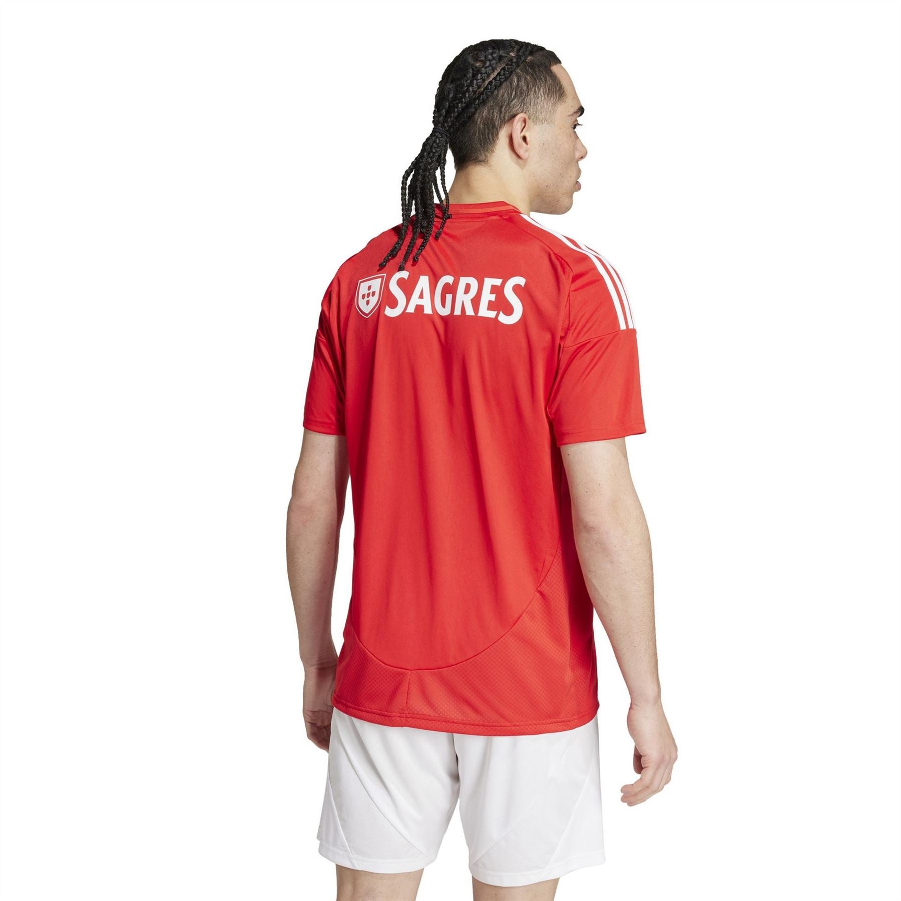 adidas Text Graphic V-Neck Short Sleeve Jersey T-Shirt