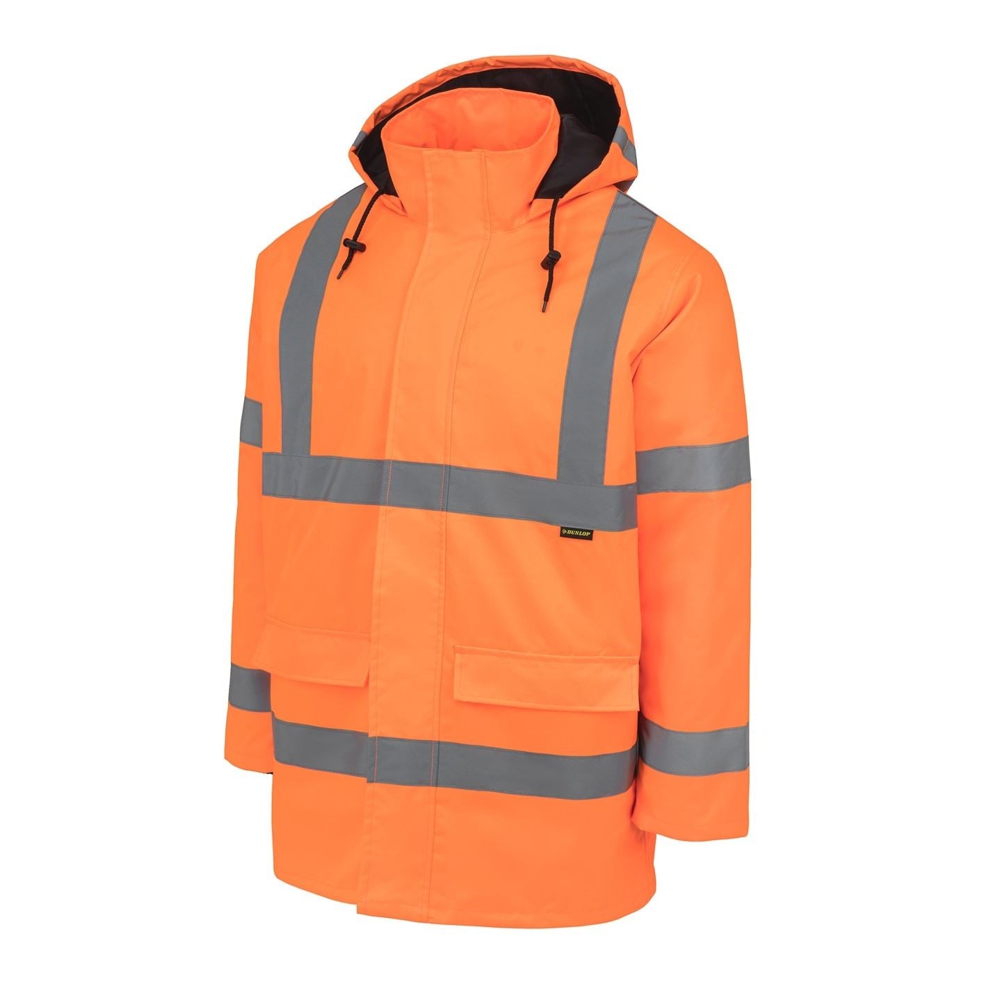 Dunlop Waterproof Wind Resistant Reflective Long Sleeve Hi Vis Jacket