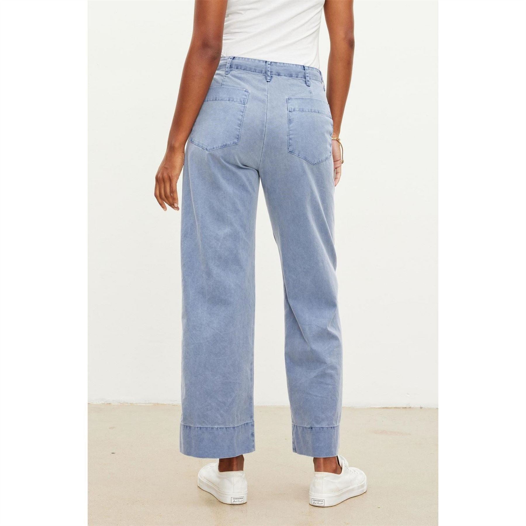 Velvet by Graham and Spencer Solid Patterned Wide Leg Roll Up Cuff Pants