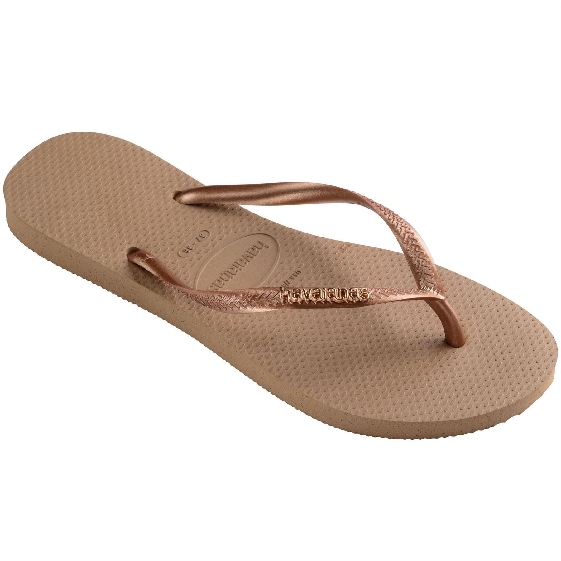 Havaianas Slim Textured Flat Heel Flip Flops