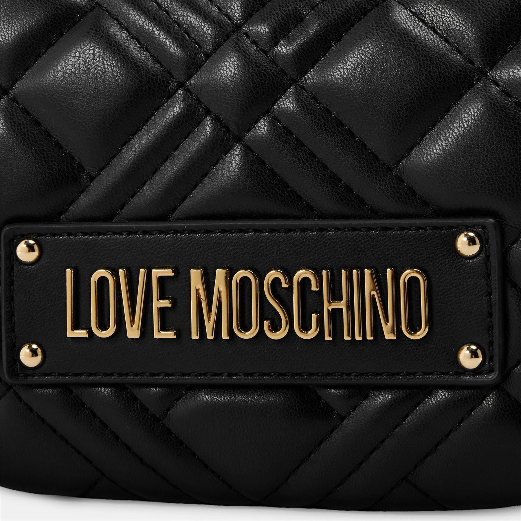 Love Moschino Superq Gold-Tone Geometric Patterned Crossbody Bag