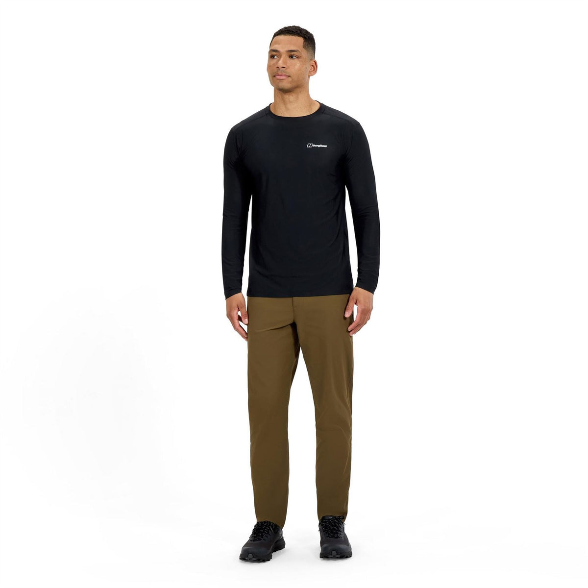 Berghaus Tech Wordmark Crew Neck Long Sleeve Slim Fit T-Shirt
