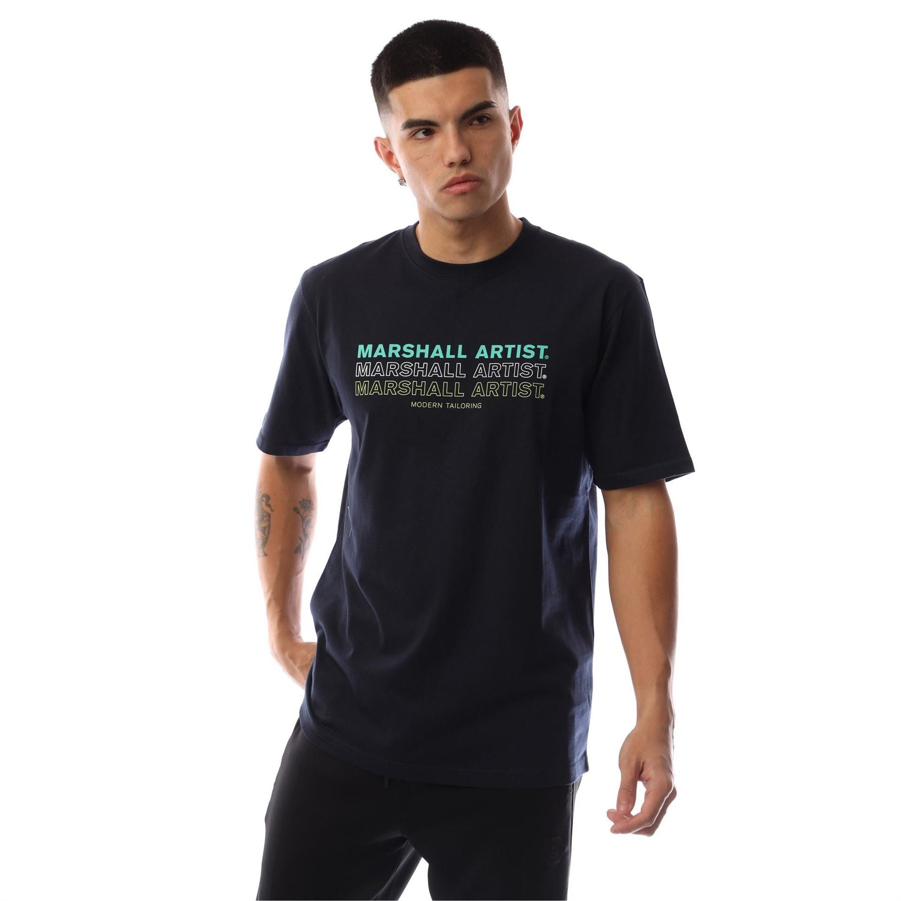 Marshall Artist Printed Logo Crew Neck Short Sleeve Jersey T-Shirt