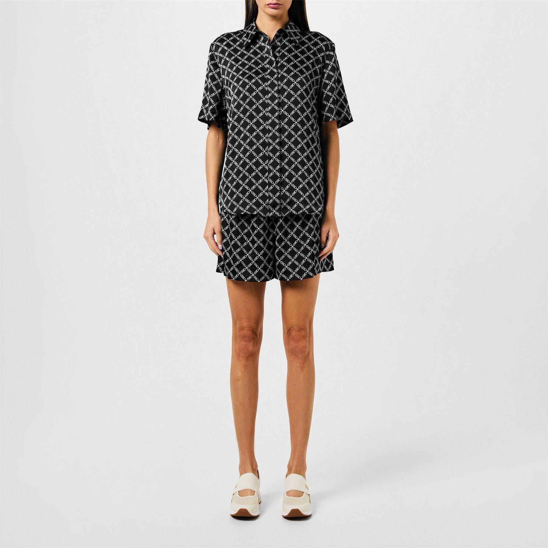 MICHAEL Michael Kors Empire Short Sleeve Patterned Shirt