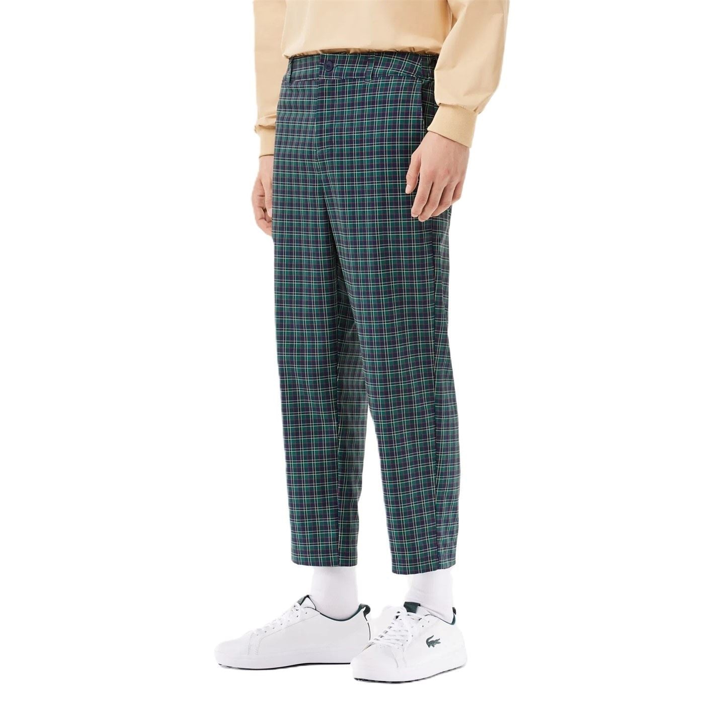 Lacoste Ultr Dry All Over Logo Straight Trousers Navy Blue / Red Size Options