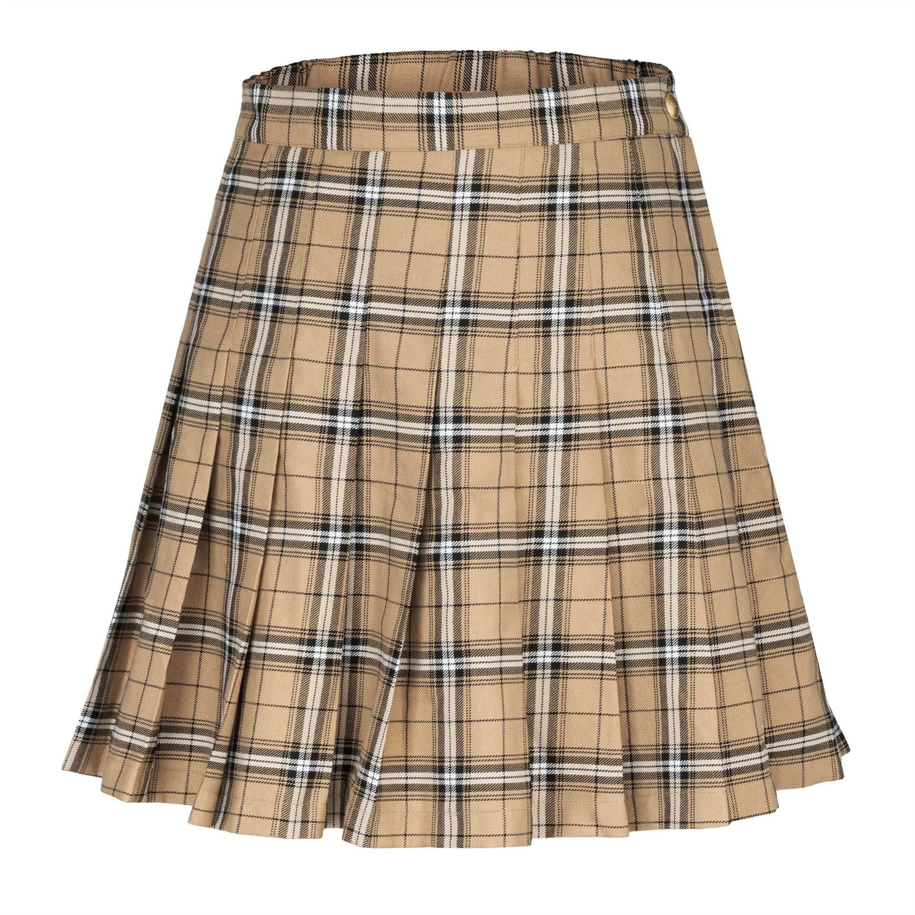 Fabric Pleated Checked Skort