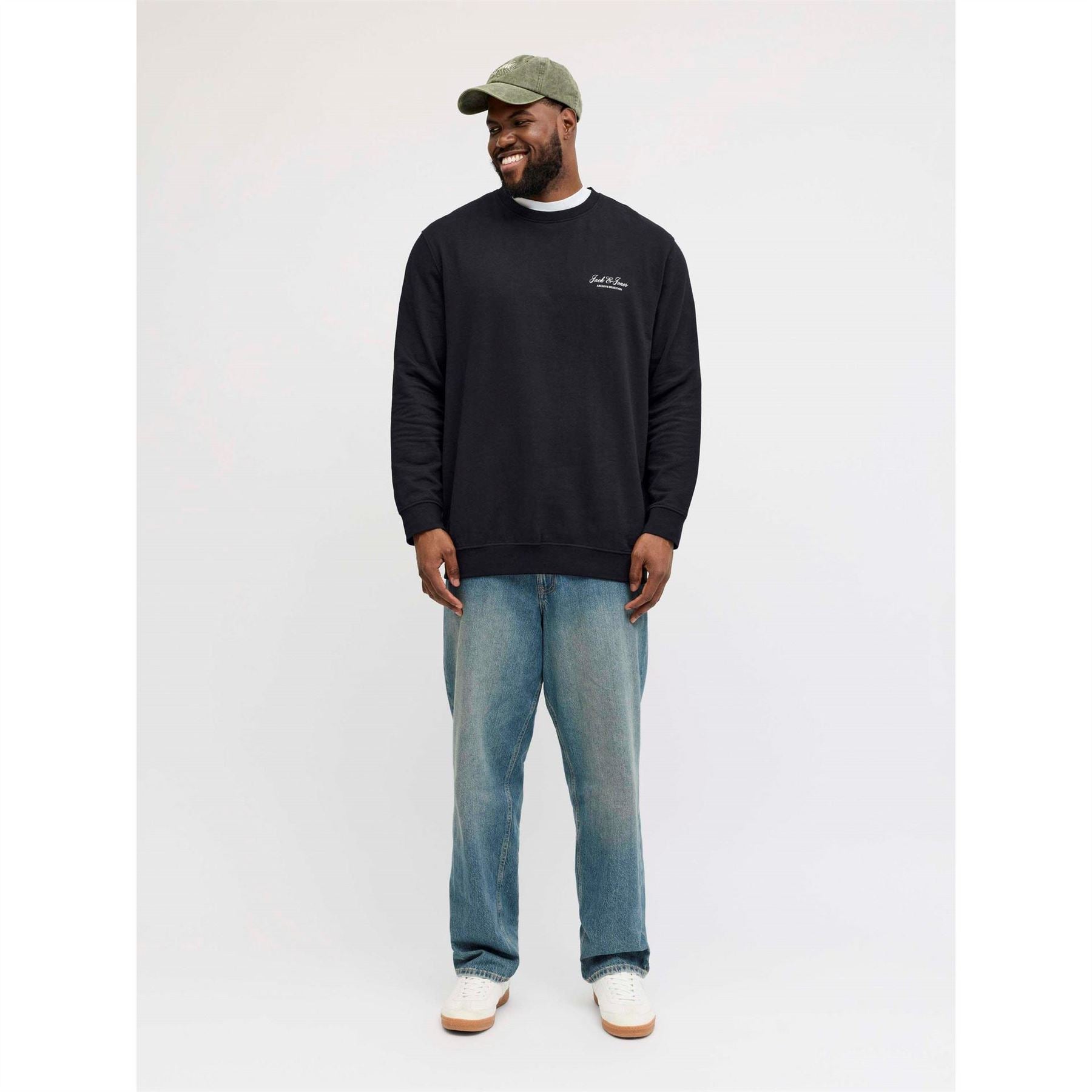 Jack and Jones Archive Printed Logo Crew Neck Long Sleeve Sweatshirt