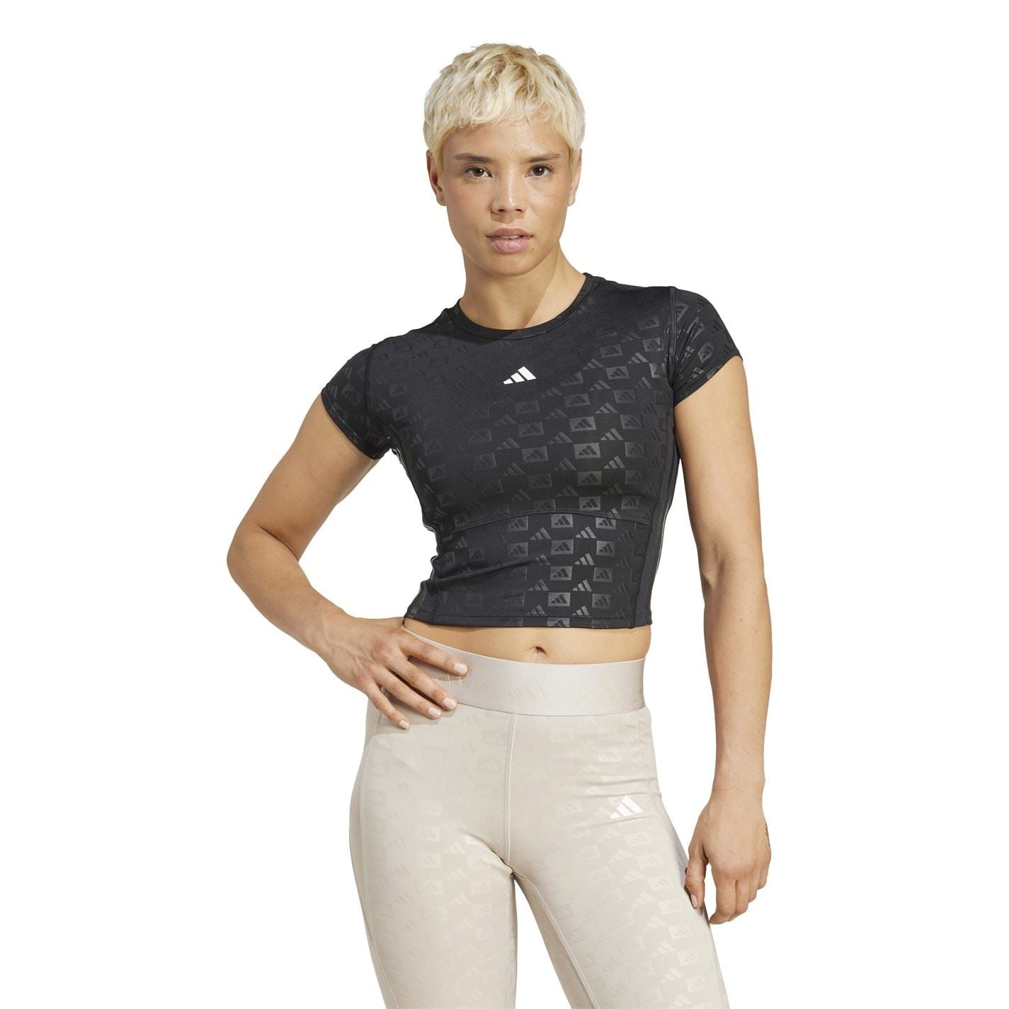 adidas Womens Hyperglam Training Emboss T-Shirt
