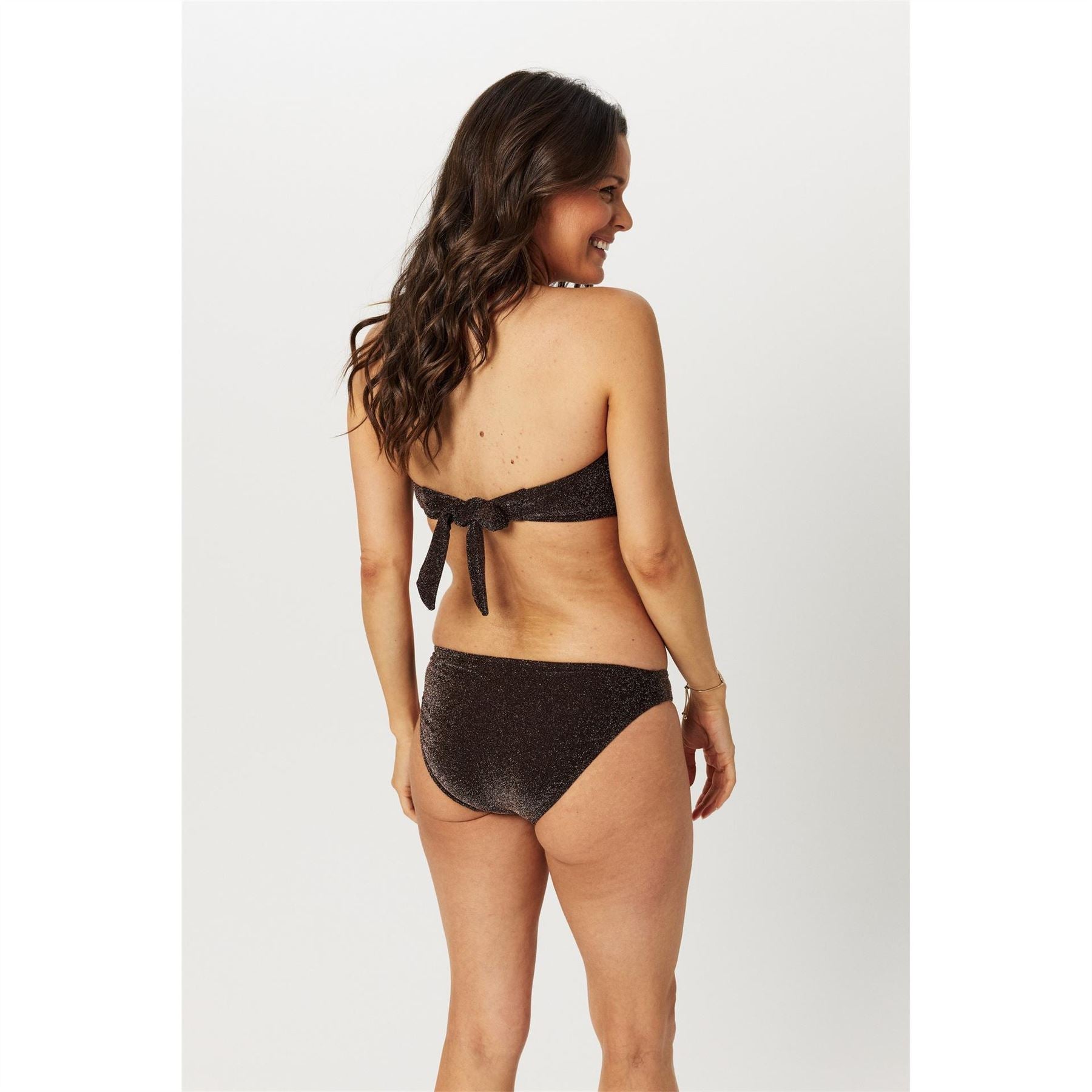 Biba Glitter Bandeau Bikini Top with Tie Closure