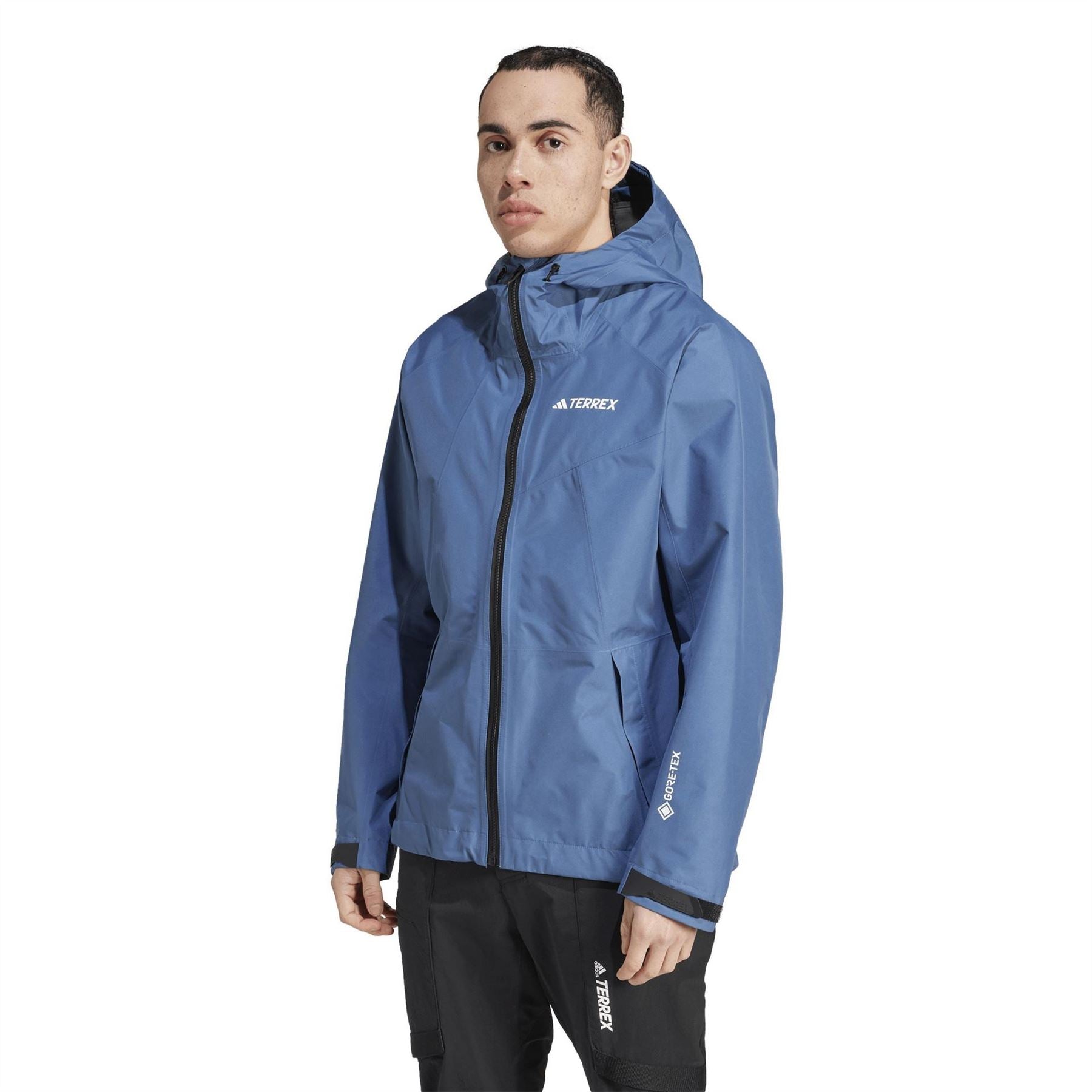 adidas Gore Pac J Solid Patterned Rain Jacket with Zipped Pocket