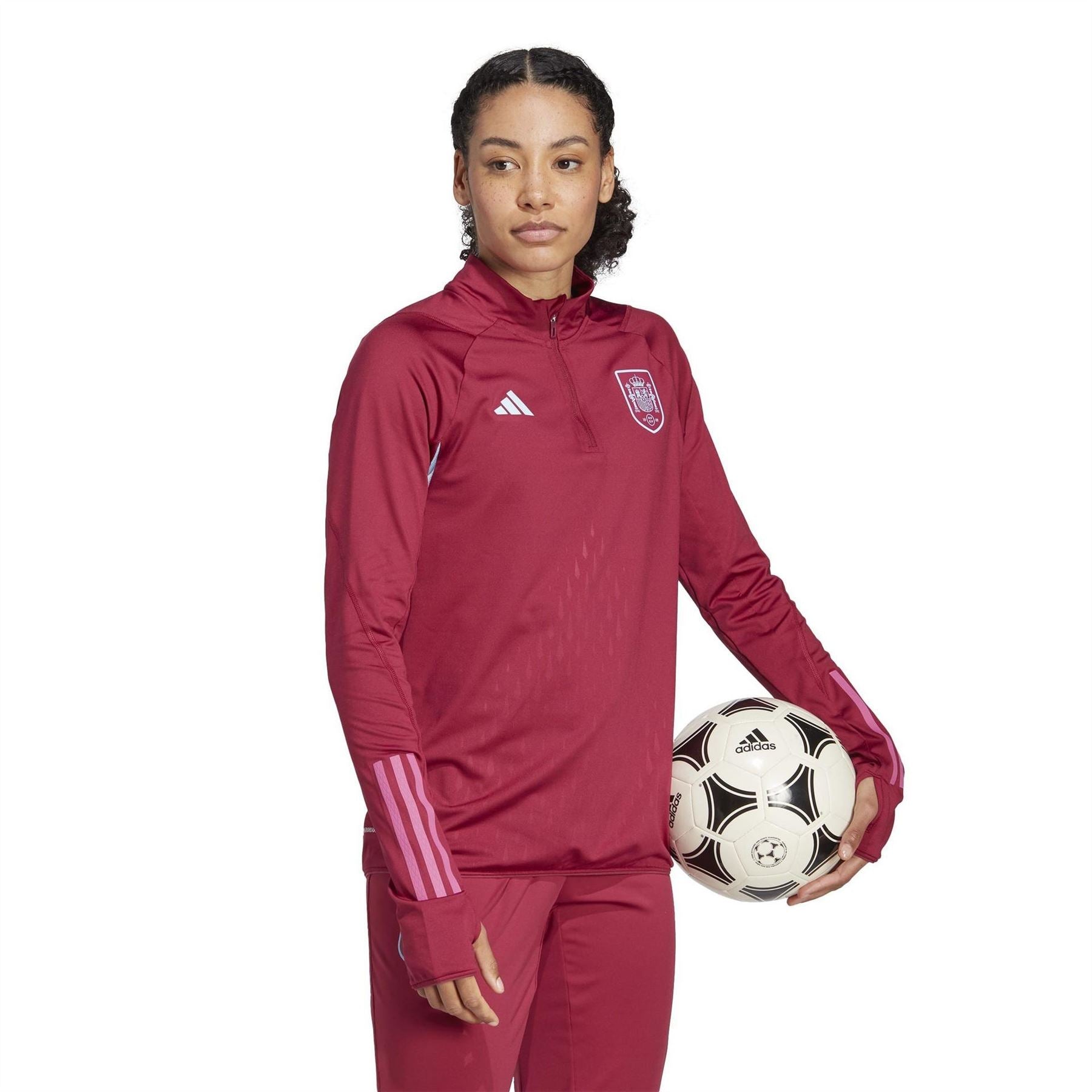 adidas Spain Pro Zip Neck Regular Fit Athletic Top