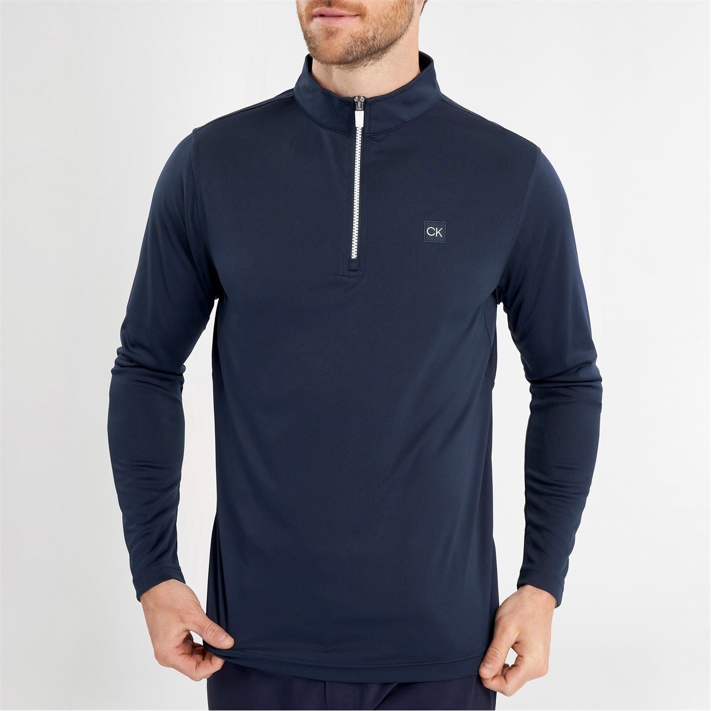 Calvin Klein Golf Regular Fit Zip Neck Long Sleeve Sweatshirt