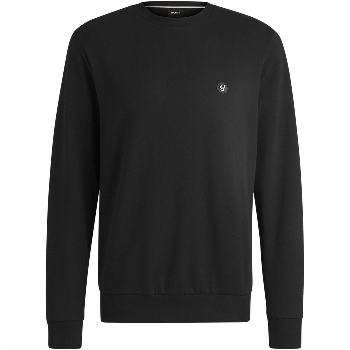 Boss Logo Patch Cotton Long Sleeve Crew Sweatshirt