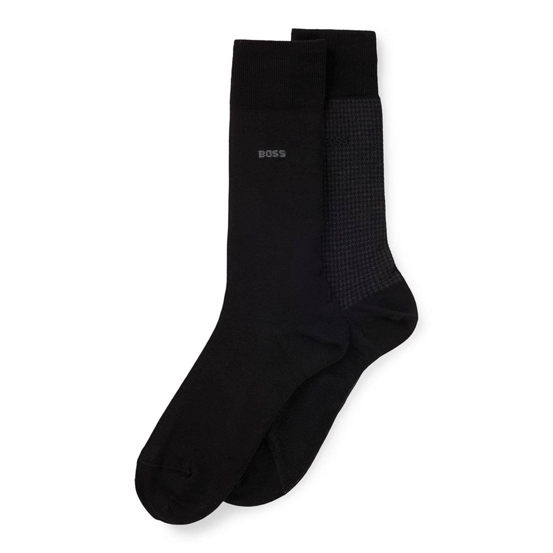 Boss Houndstooth Crew Socks 2 Pack
