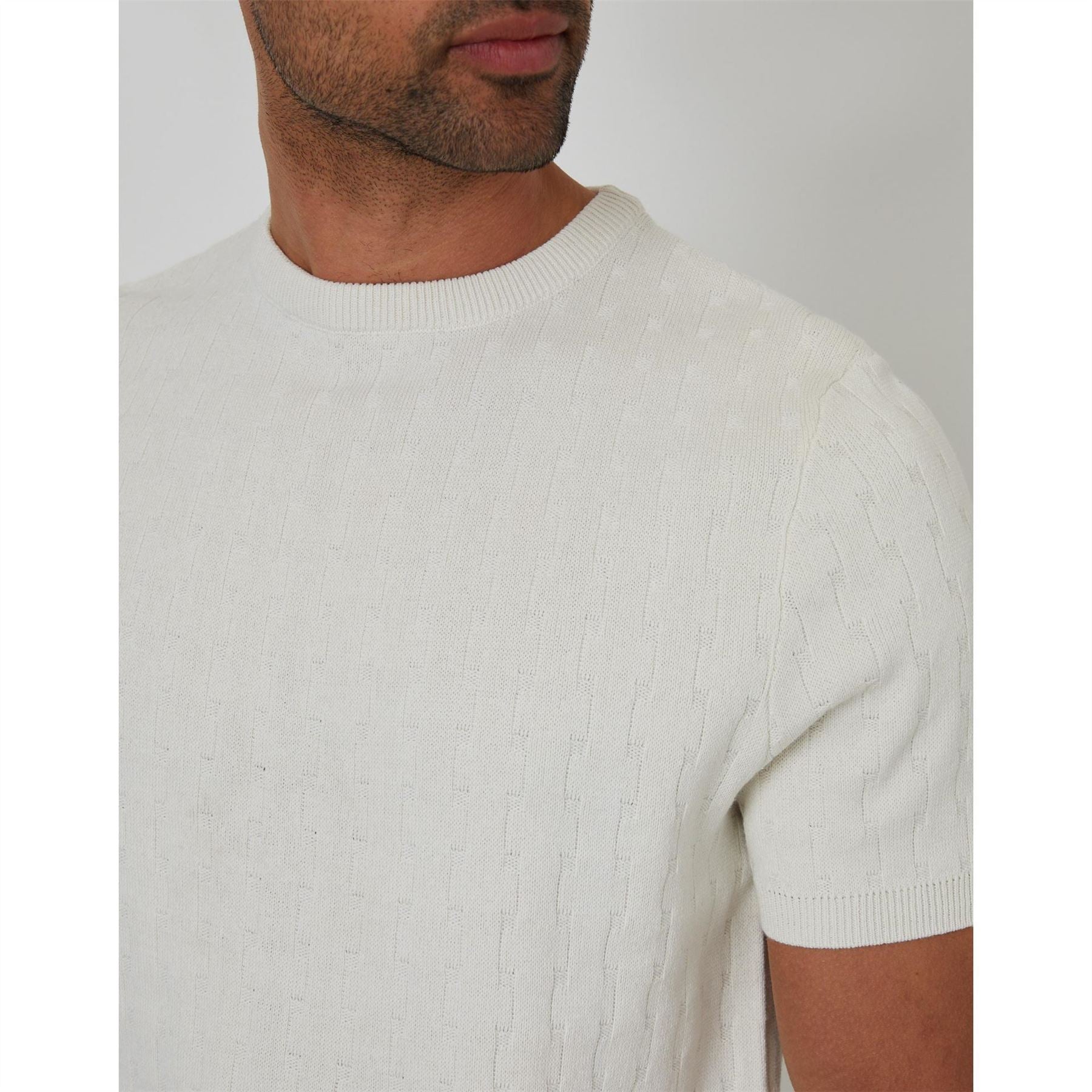 Threadbare Crew Neck Ribbed Collar Short Sleeve T-Shirt