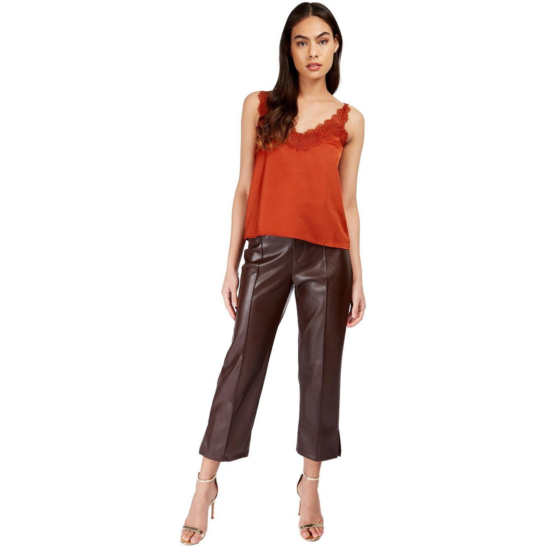 Little Mistress Lace Trim Camisole Top