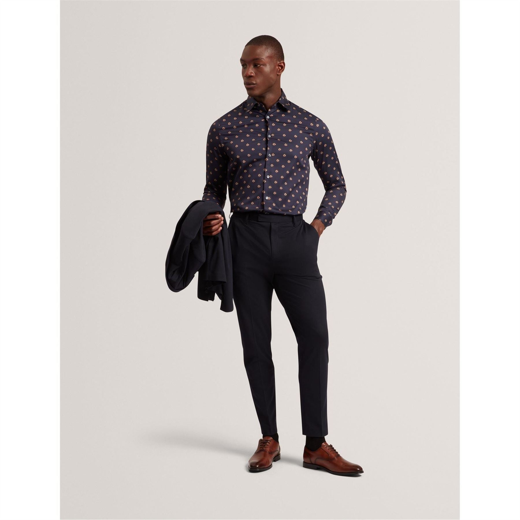 Ted Baker Floral Collared Neck Long Sleeve Shirt