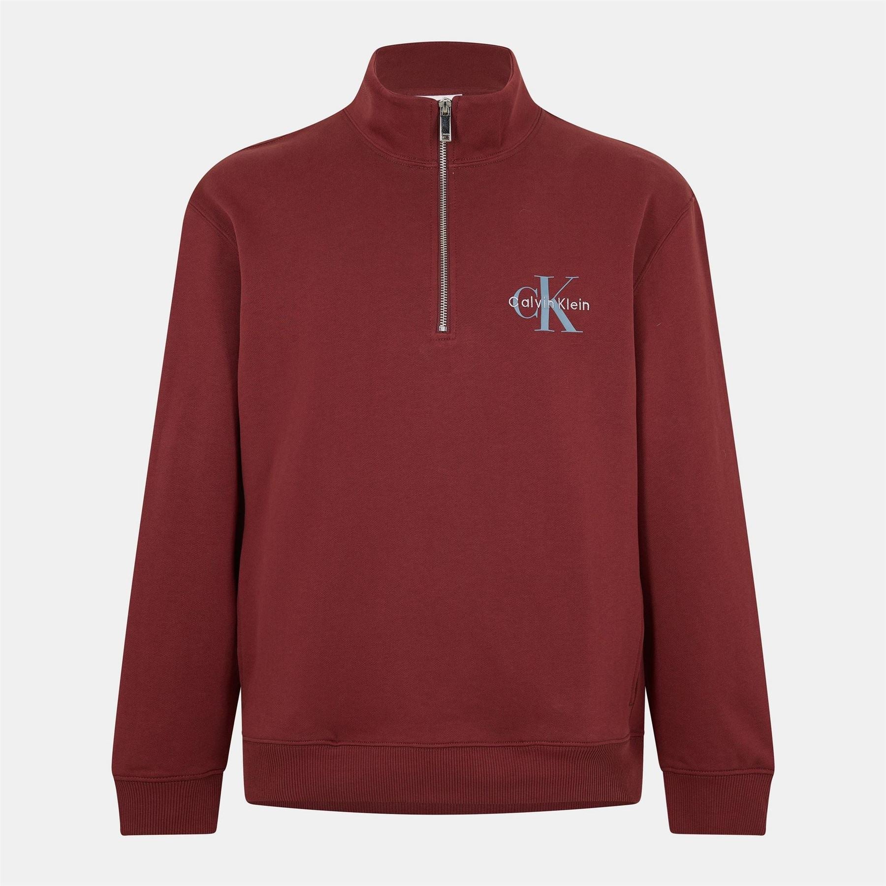 Calvin Klein Jeans Monogram Zip Neck Long Sleeve Sweatshirt