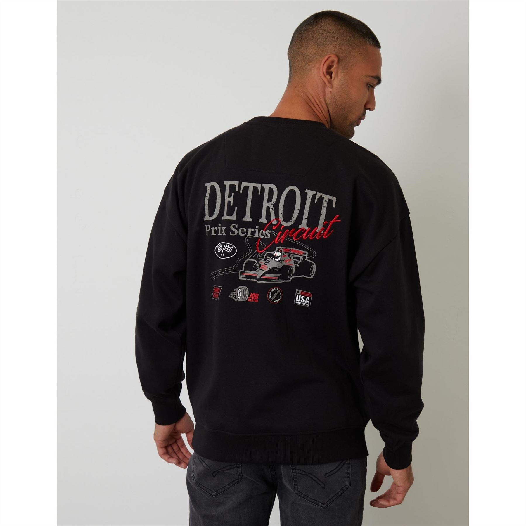Threadbare Tb Print Crew Neck Jumper