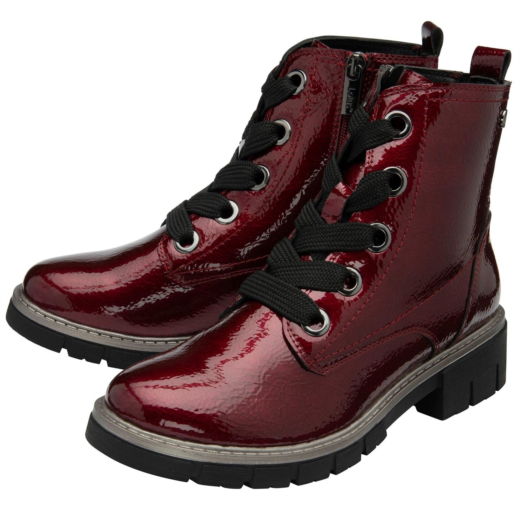 Lotus Shoes Jojo Combat Boots with Lace-Up Closure