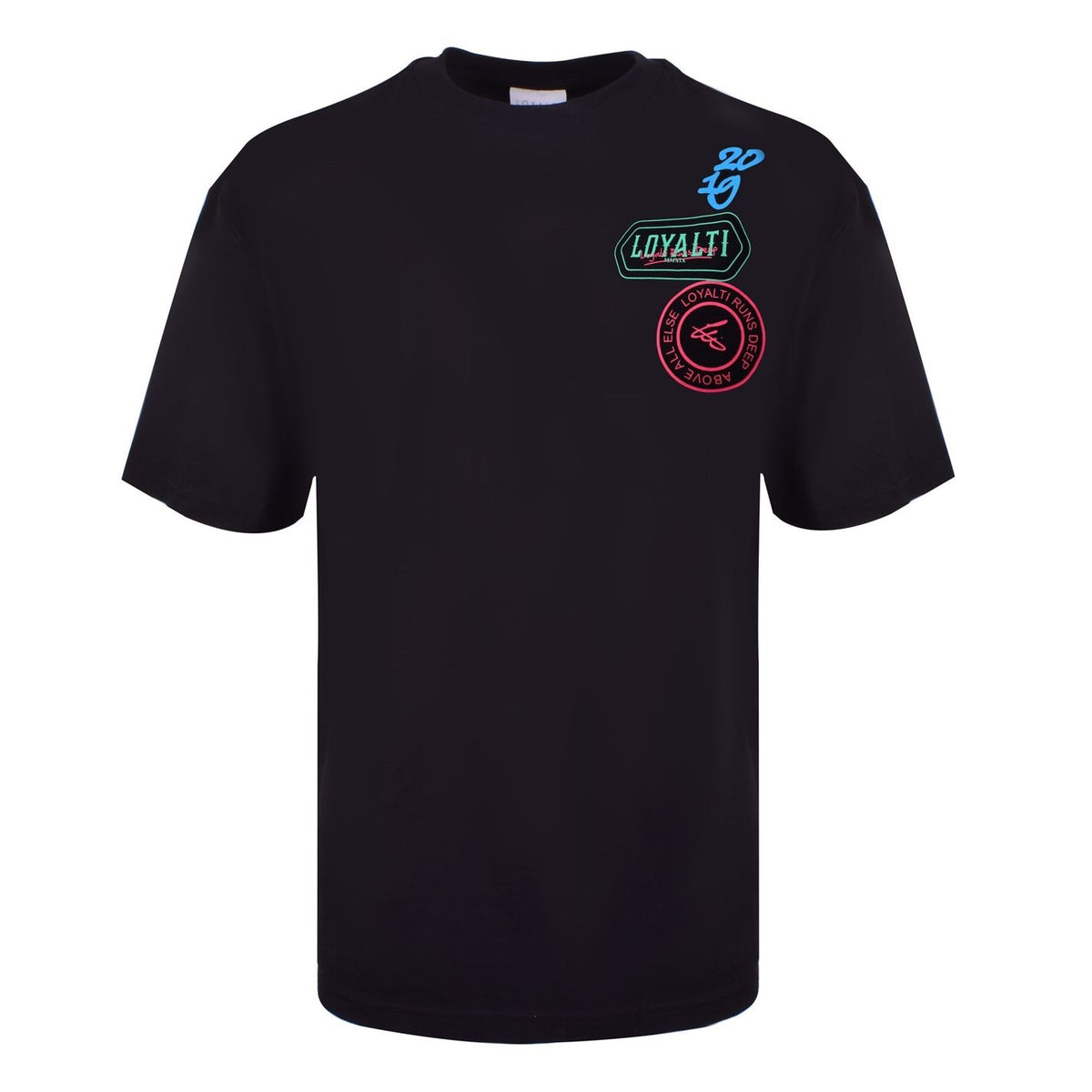 Loyalti Neon Badge Crew Neck Regular Fit T-Shirt