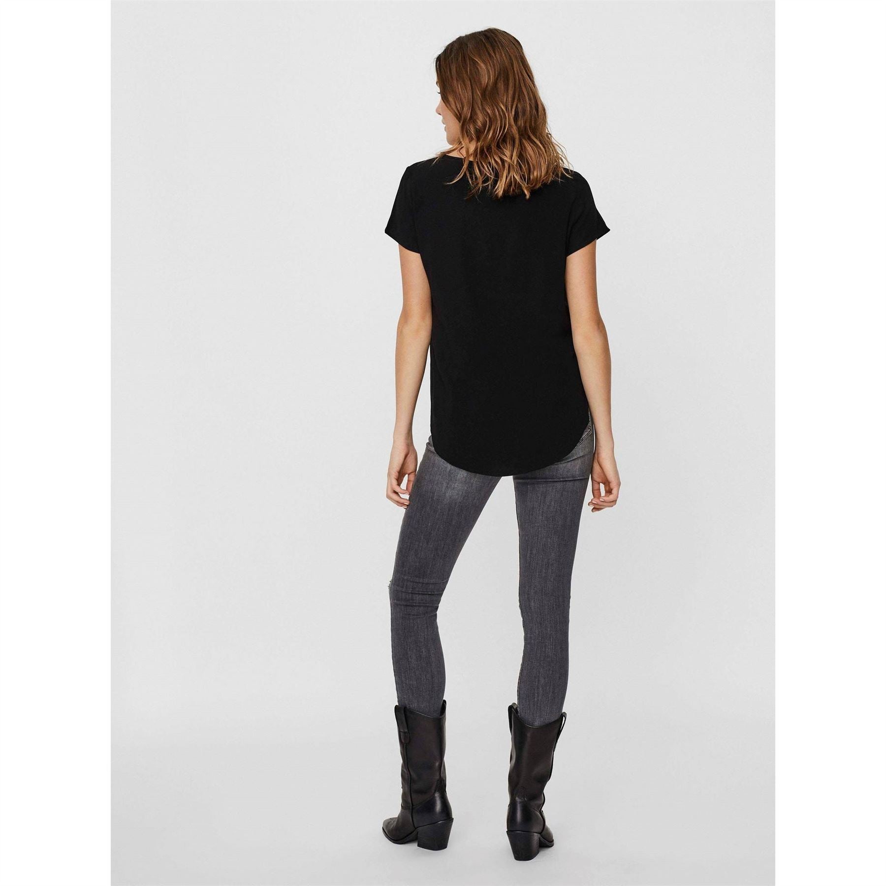 Vero Moda Crew Neck Short Sleeve Shell Blouse