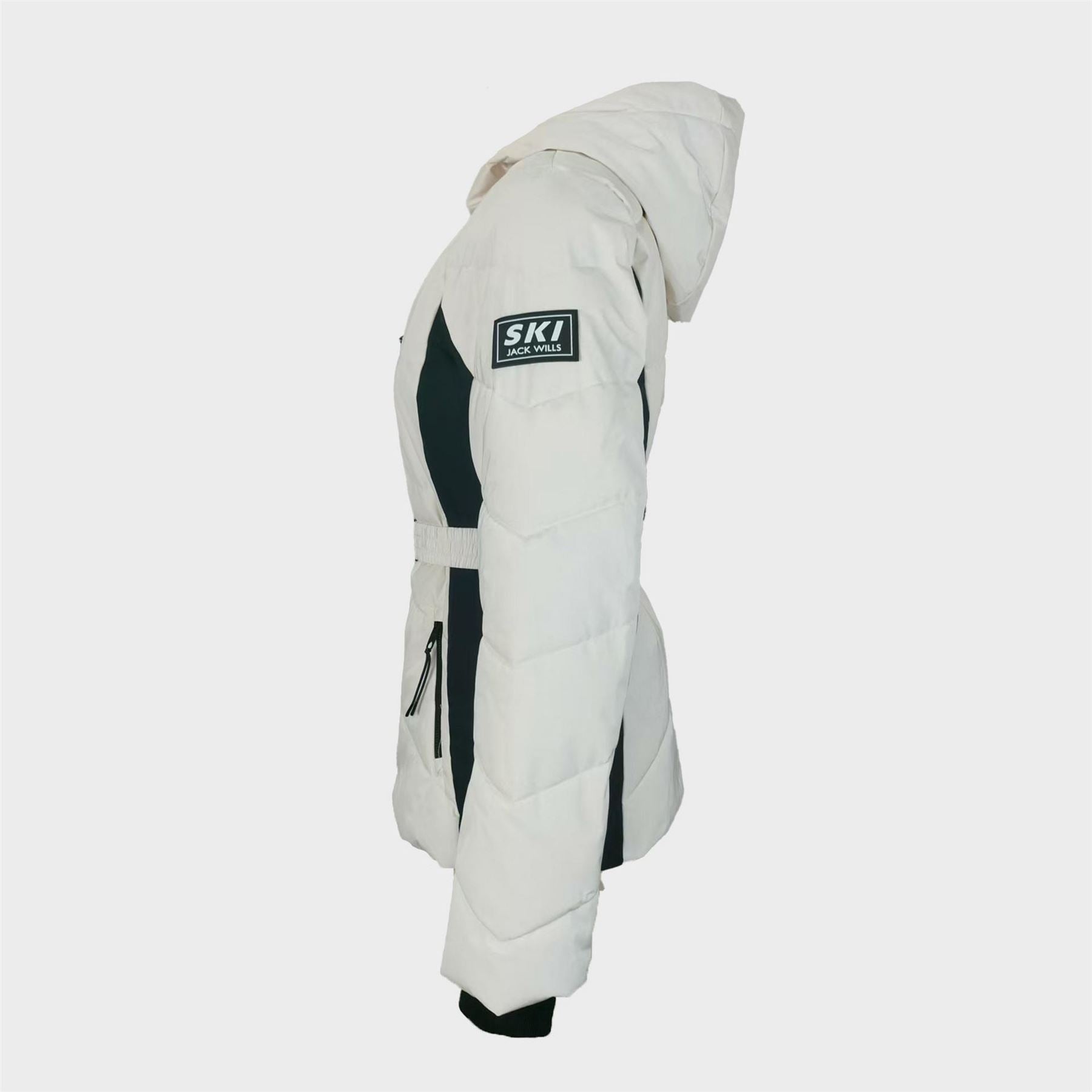 Jack Wills Hooded Color Block Puffer Coat