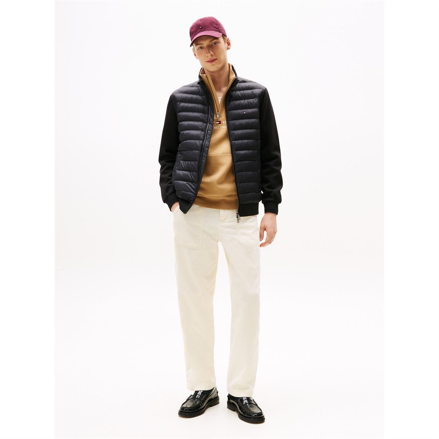 Tommy Hilfiger Solid Patterned Hybrid Jacket with Ribbed Cuff