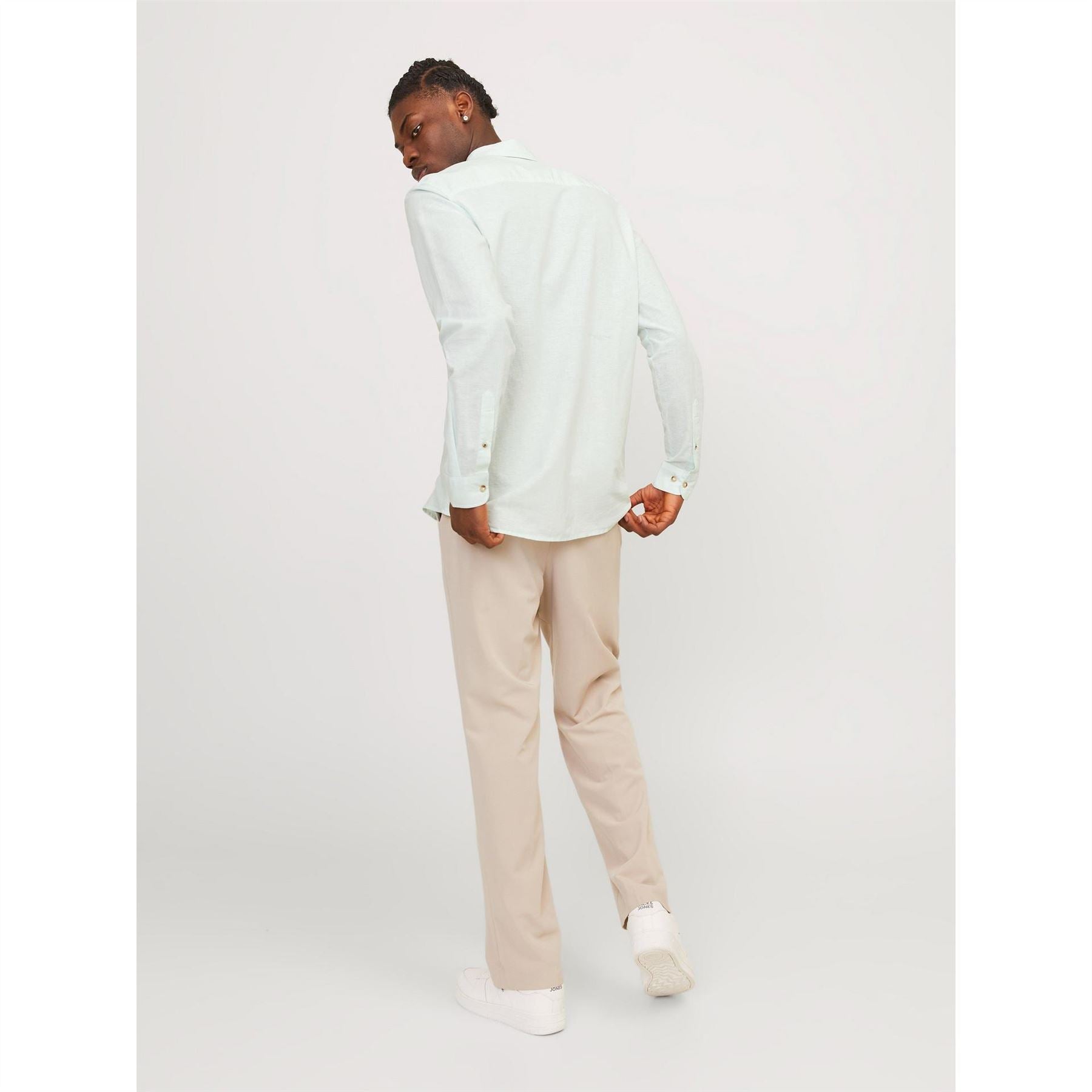 Jack and Jones Regular Fit Linen Long Sleeve Shirt