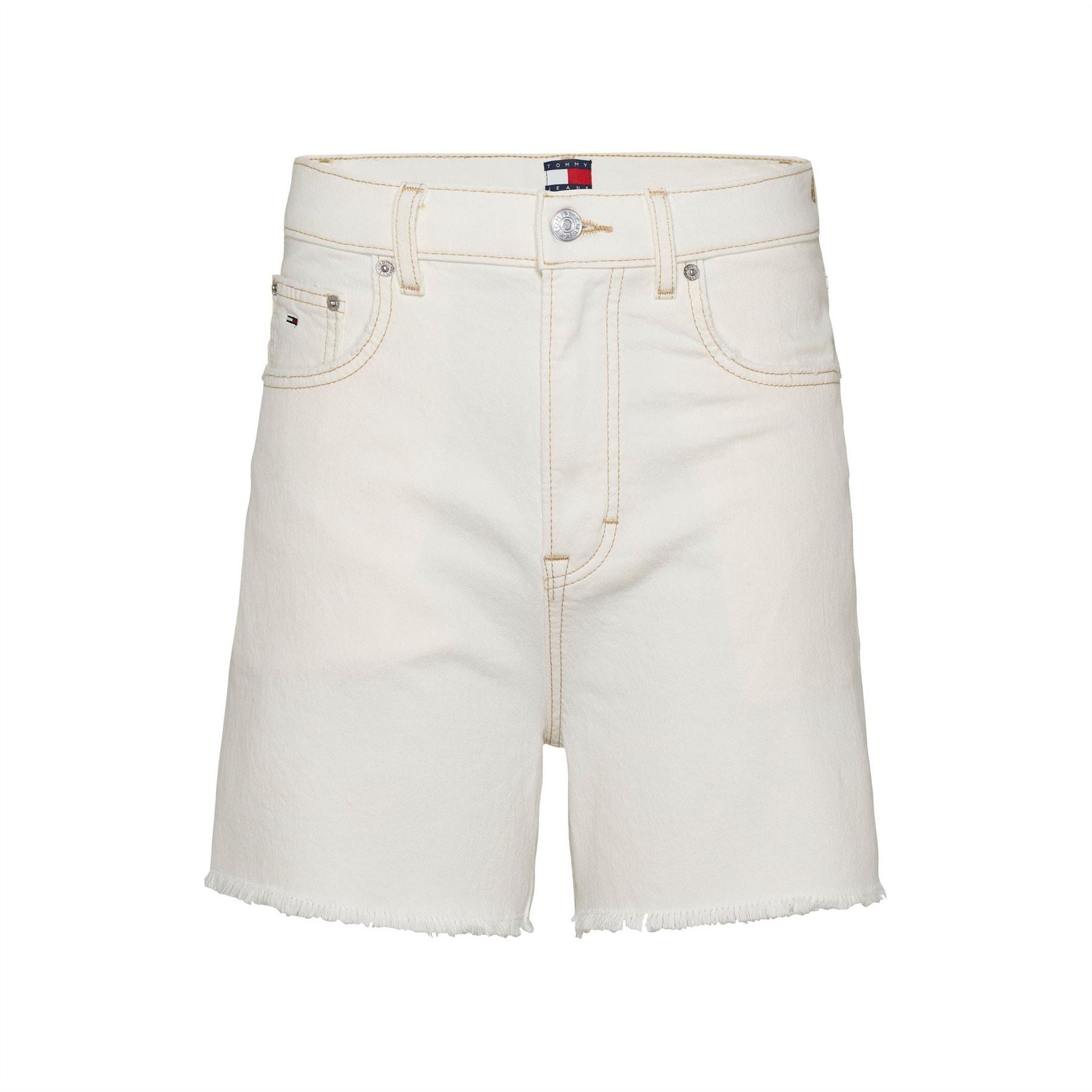 Tommy Jeans Denim Bermuda Shorts with Frayed Hem