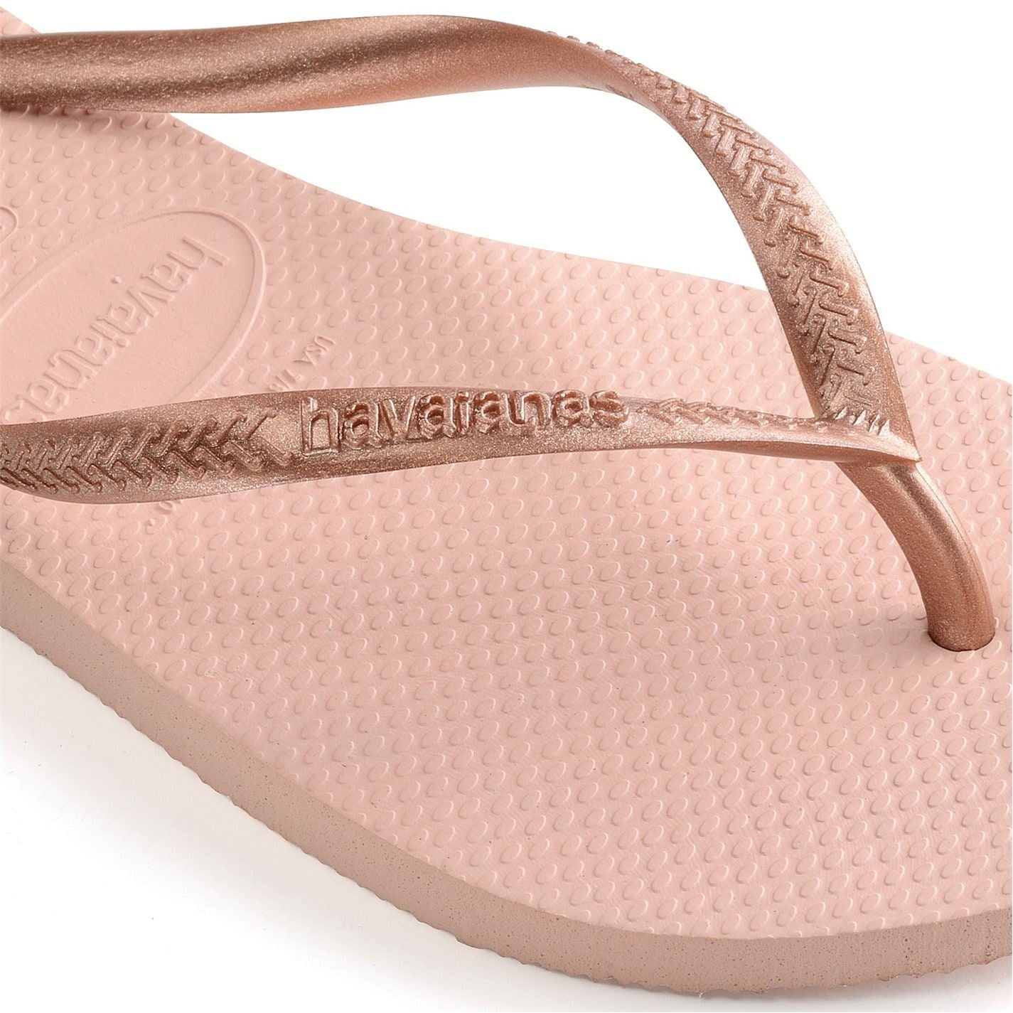 Havaianas Slim Textured Flat Heel Flip Flops