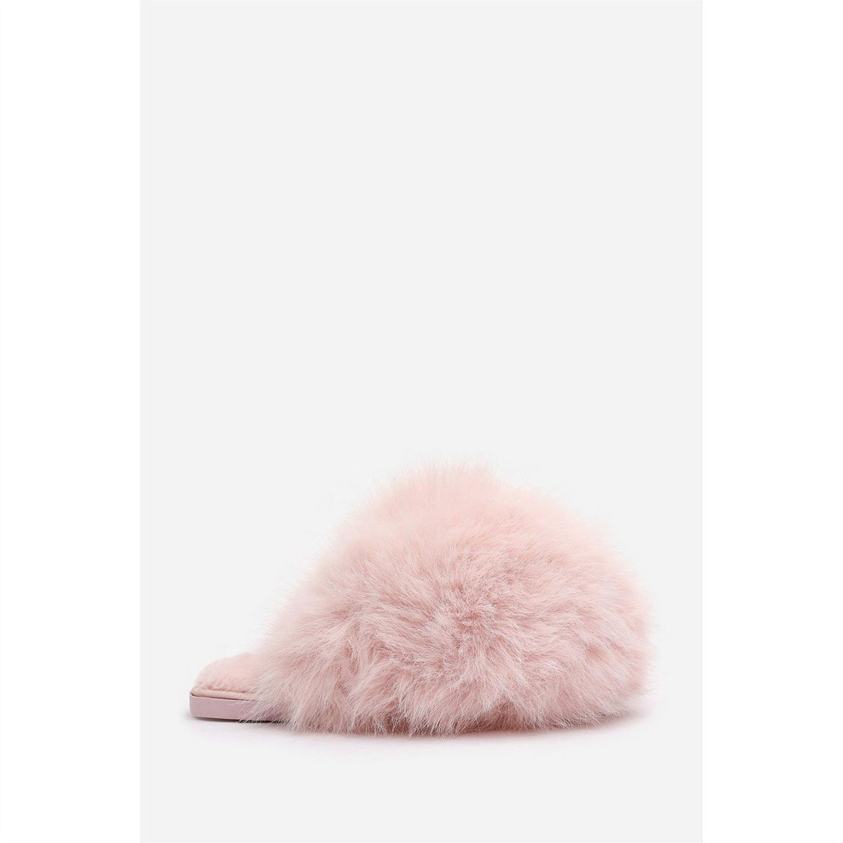 Wheres That From Ultimate Fluffy Beige Faux Fur Mule Slippers